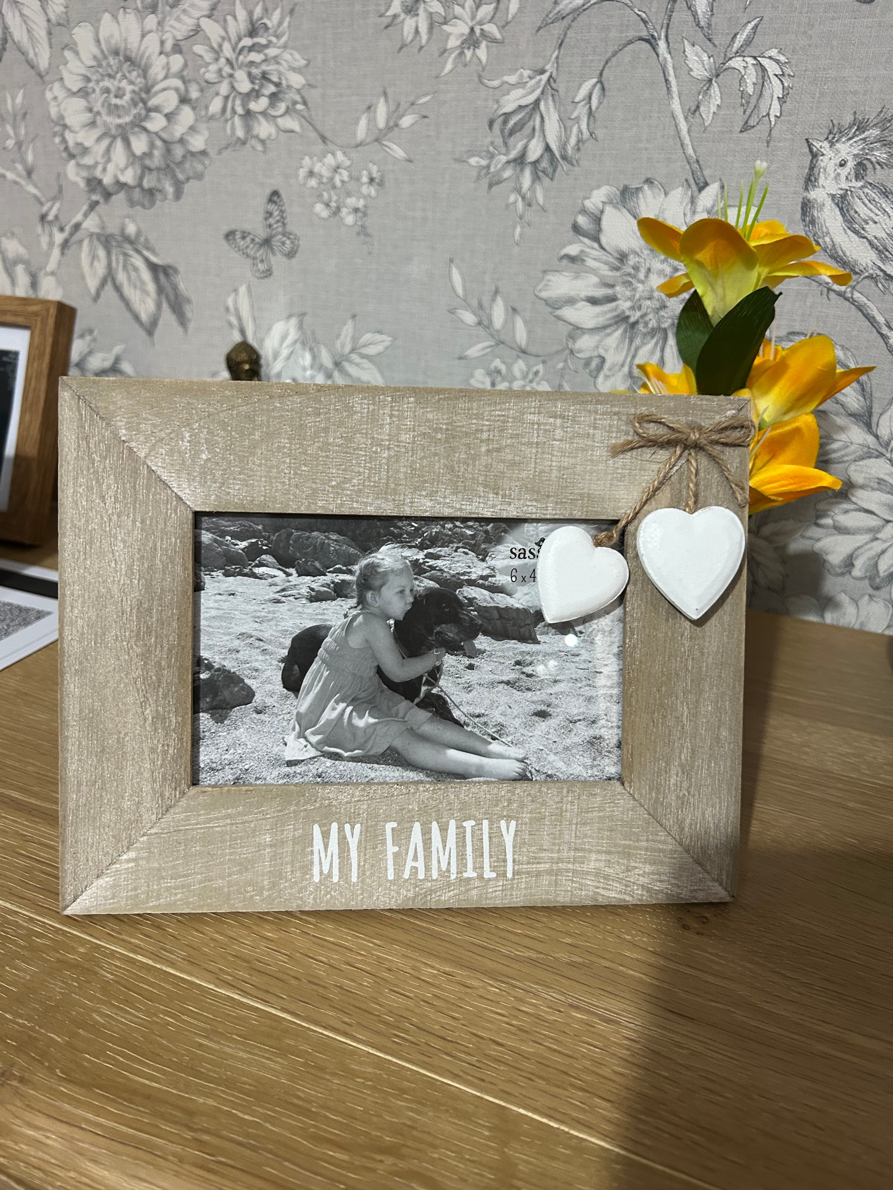 Sass & Belle Family Heart Photo Frame with Charms