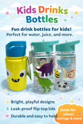 Sass & Belle Monster Kids Water Bottle with Flip Lid