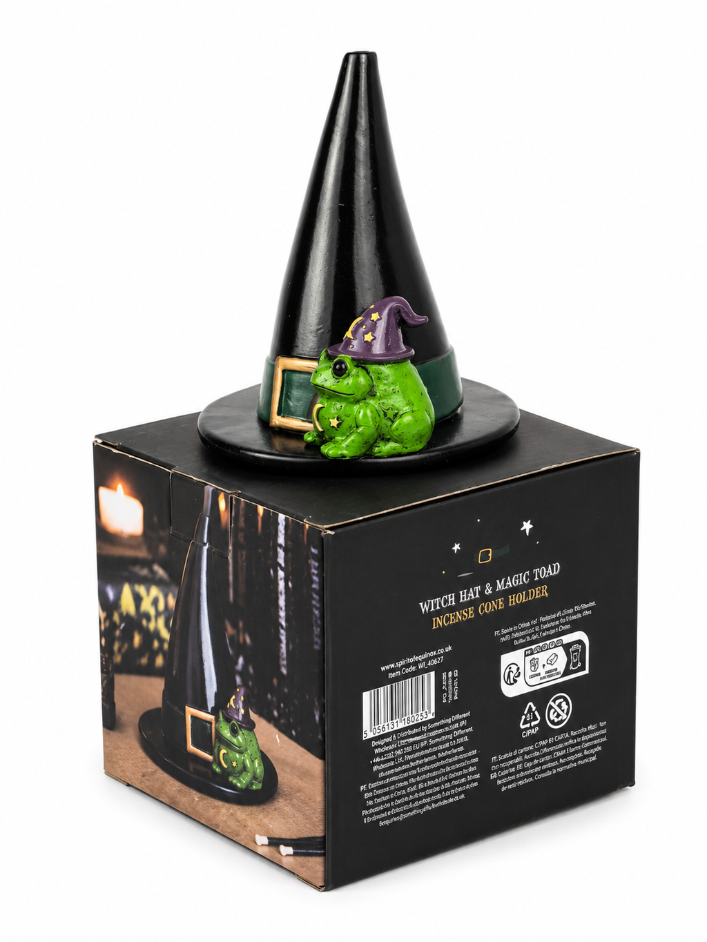 Magick Toad and Witch Hat incense cone holder