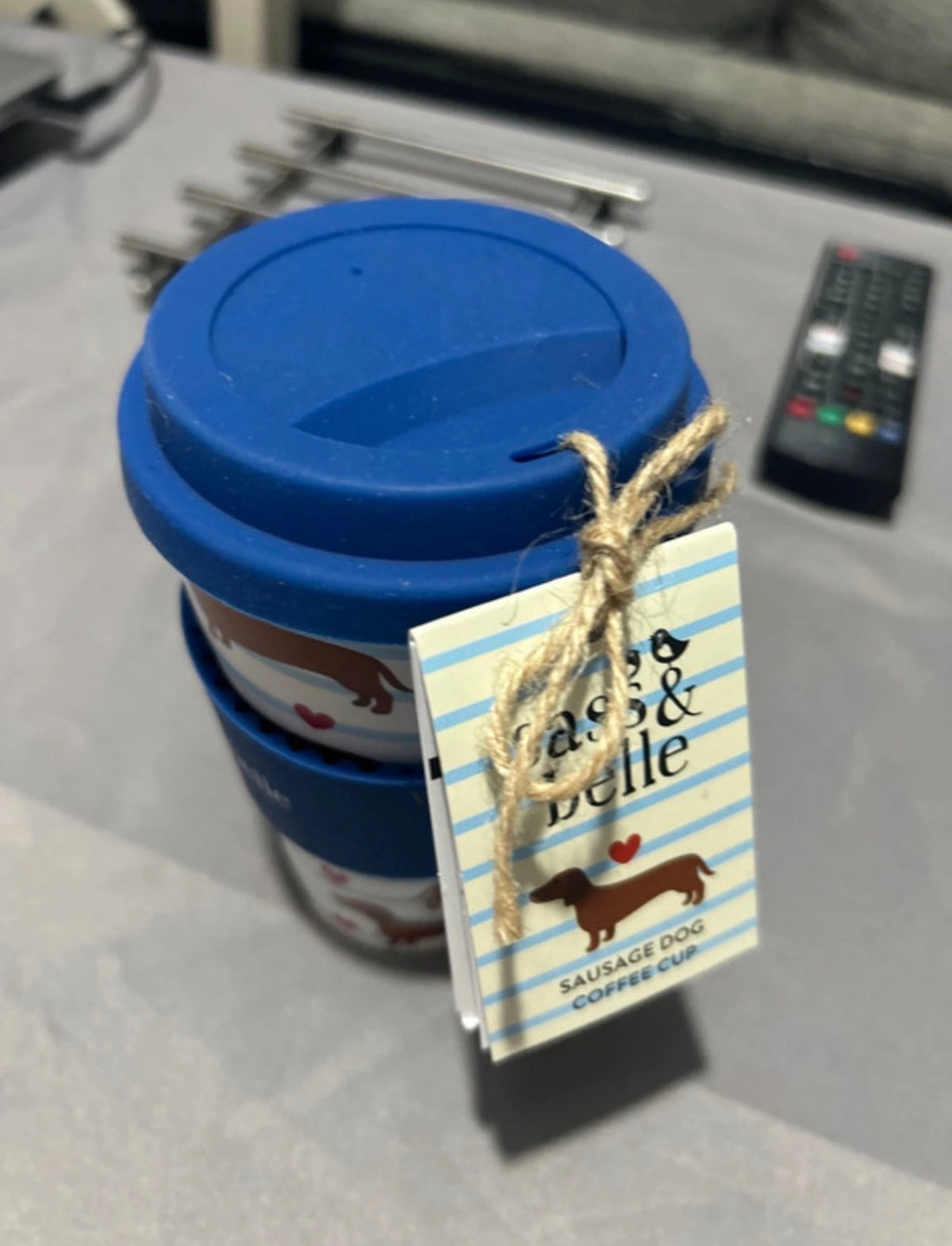 Sass & Belle Sausage Dog Travel RPET Coffee Cup