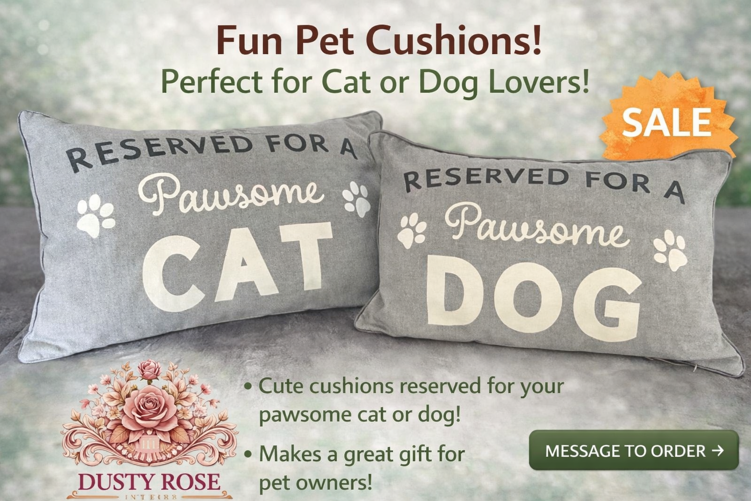 Sass & Belle Reserved for a Pawsome Dog Cushion