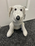Grey striped Dog Door Stop 26cm
