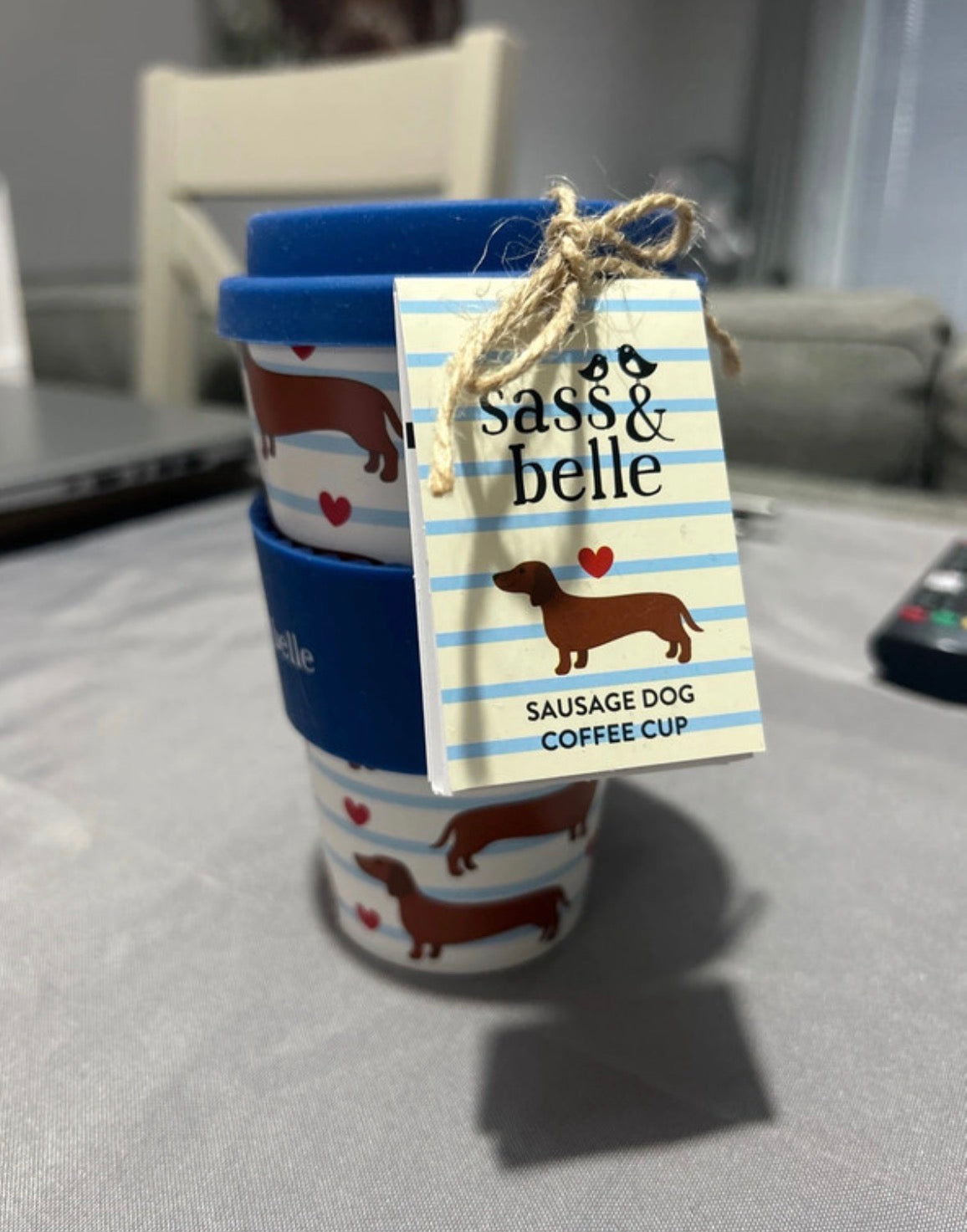Sass & Belle Sausage Dog Travel RPET Coffee Cup