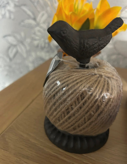 Cast Iron Rustic Twine Holder with Bird Design
