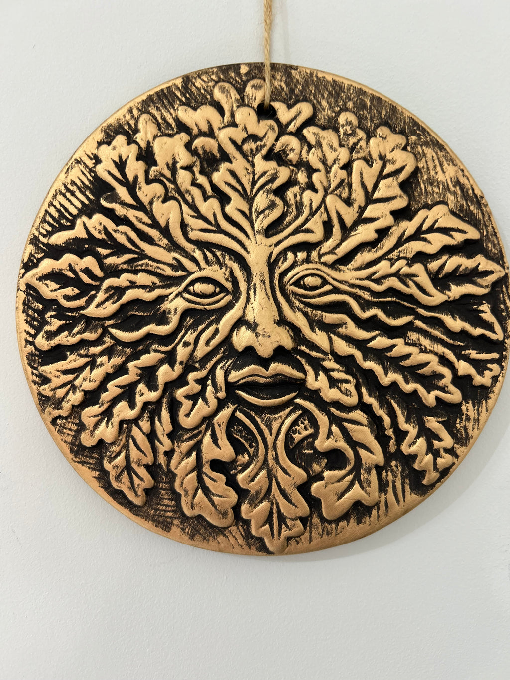 Copper Terracotta Green Man Plaque