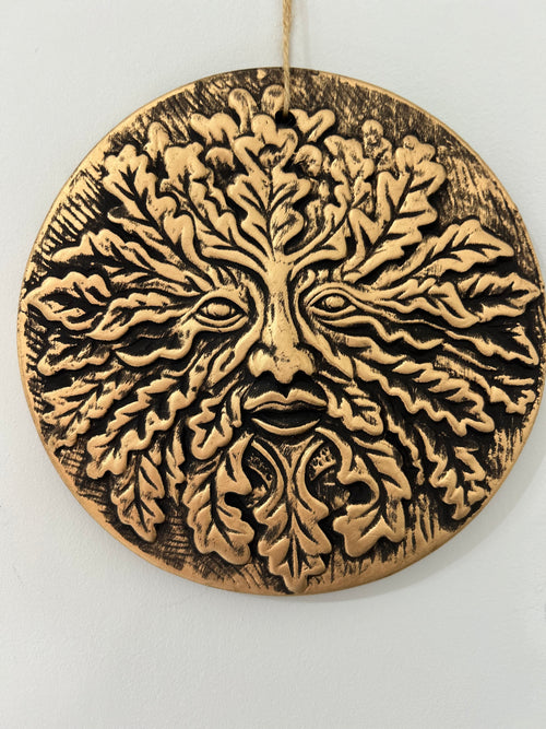 Copper Terracotta Green Man Plaque