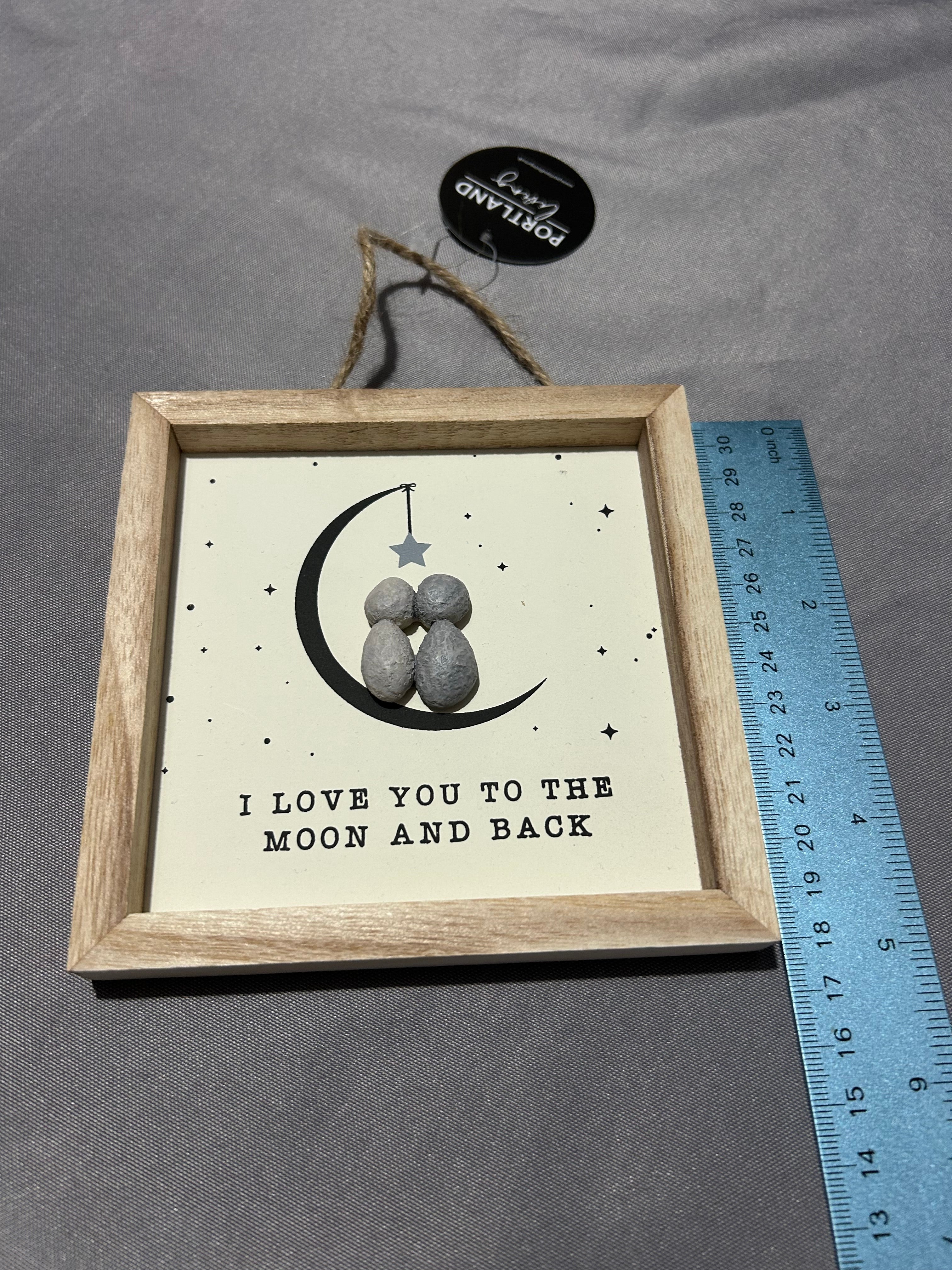 Portland Living I Love You To The Moon And Back Pebble Frame 13cm