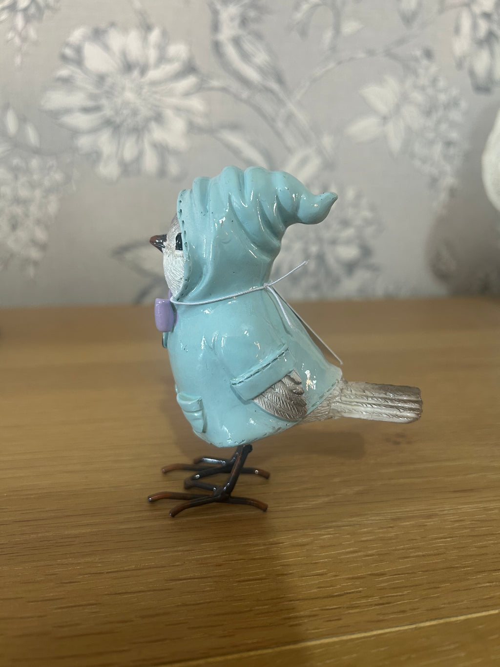 Resin Birds in Coats - Blue