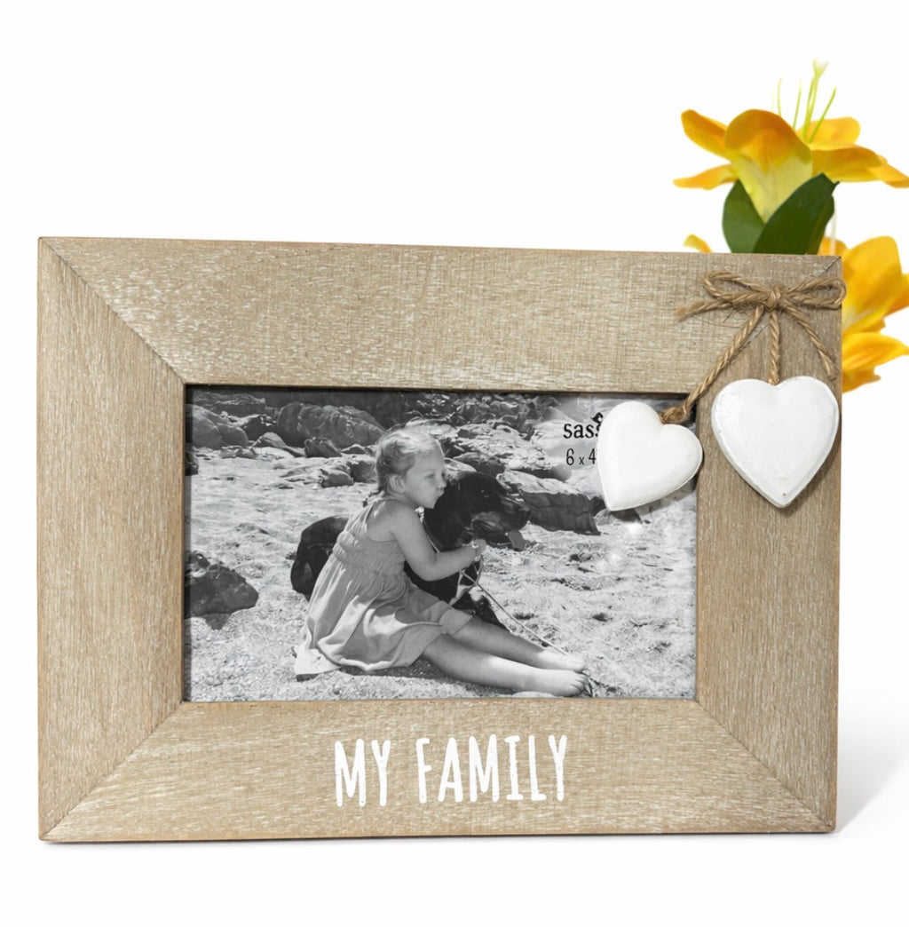 Sass & Belle Family Heart Photo Frame with Charms