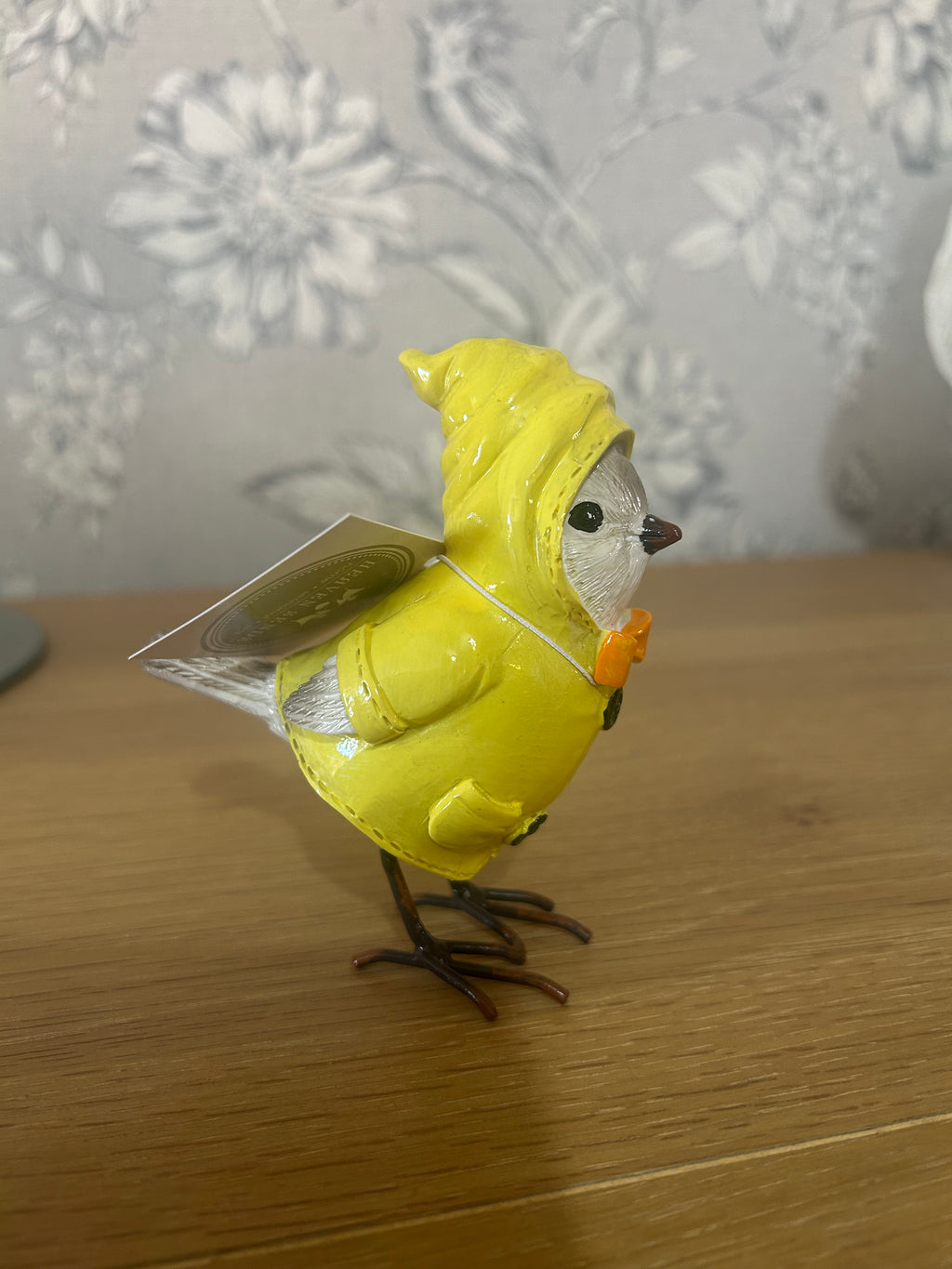 Resin Birds in Coats - yellow