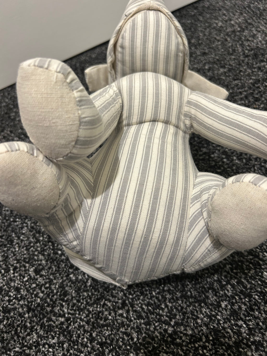 Grey striped Dog Door Stop 26cm