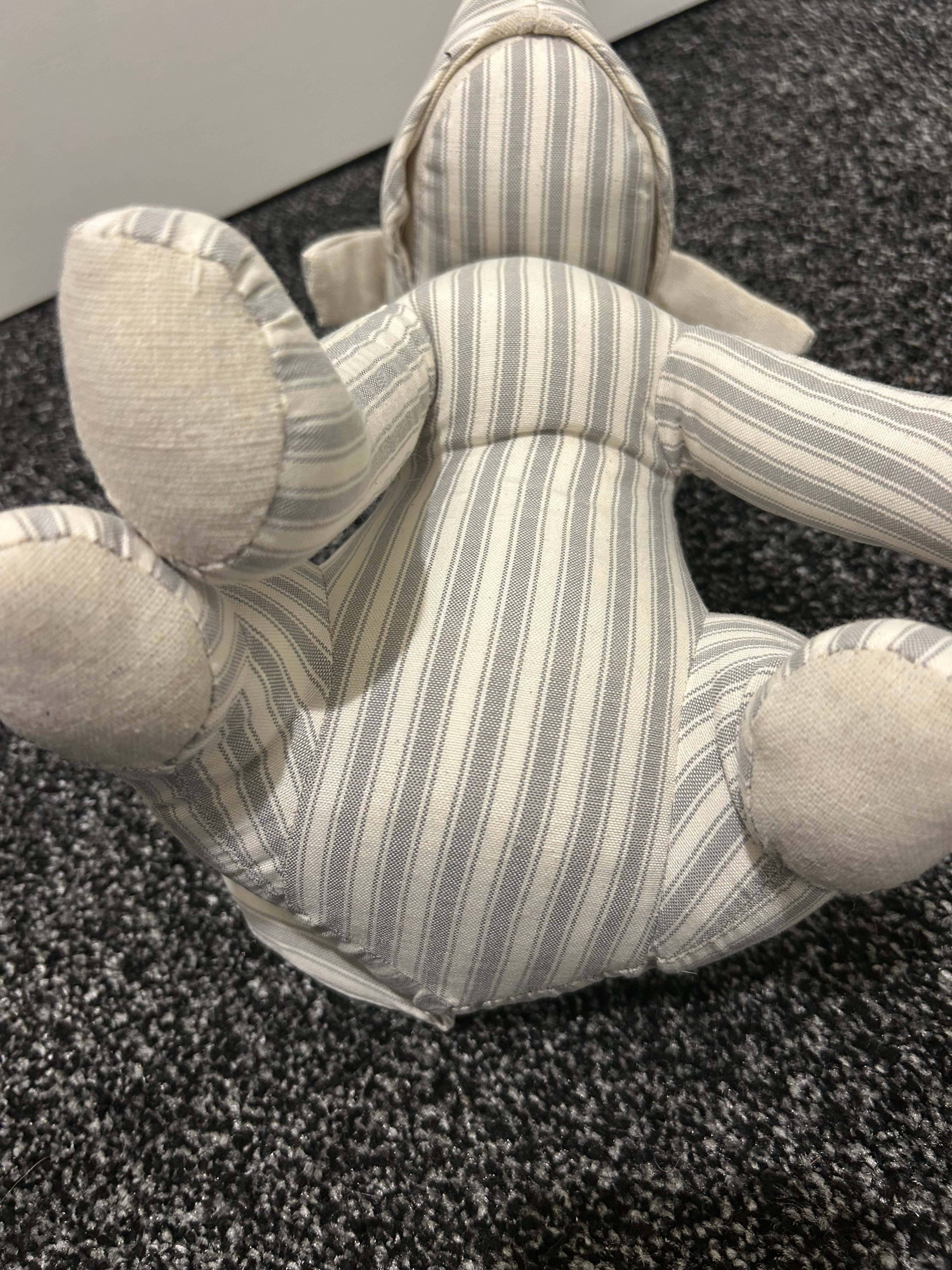 Grey striped Dog Door Stop 26cm