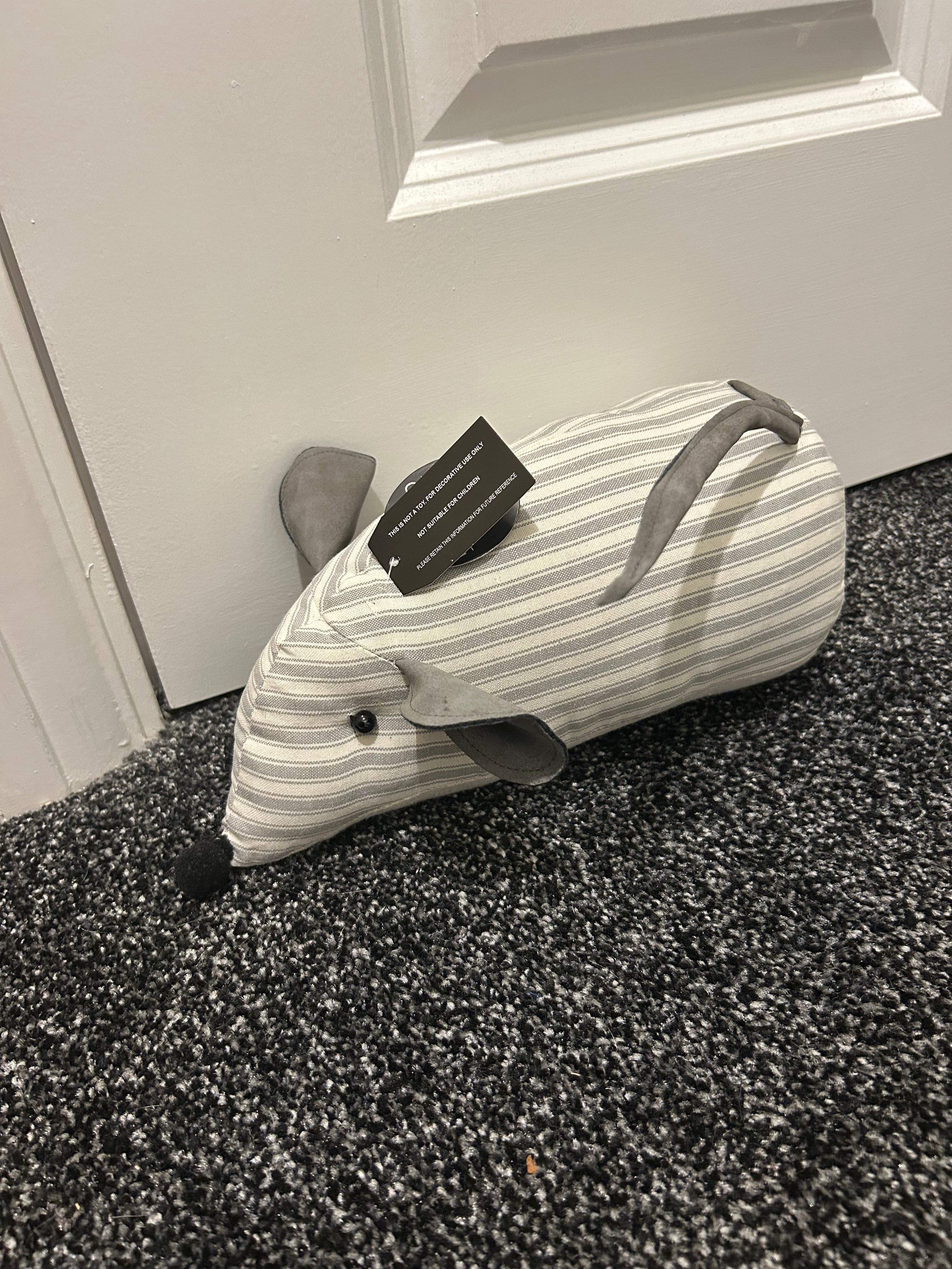 Mouse Striped Door Stop 26cm
