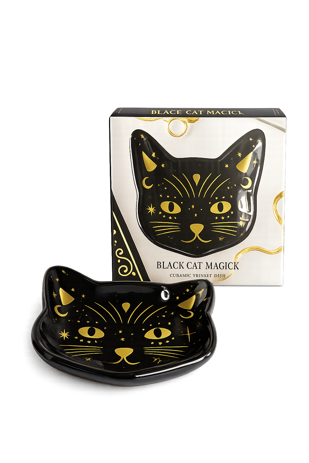 Black Cat Magick trinket dish ceramic