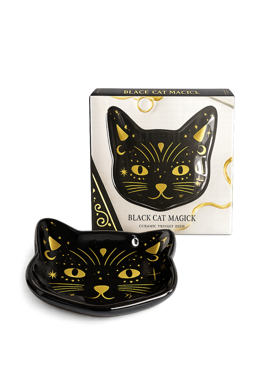 Black Cat Magick trinket dish ceramic