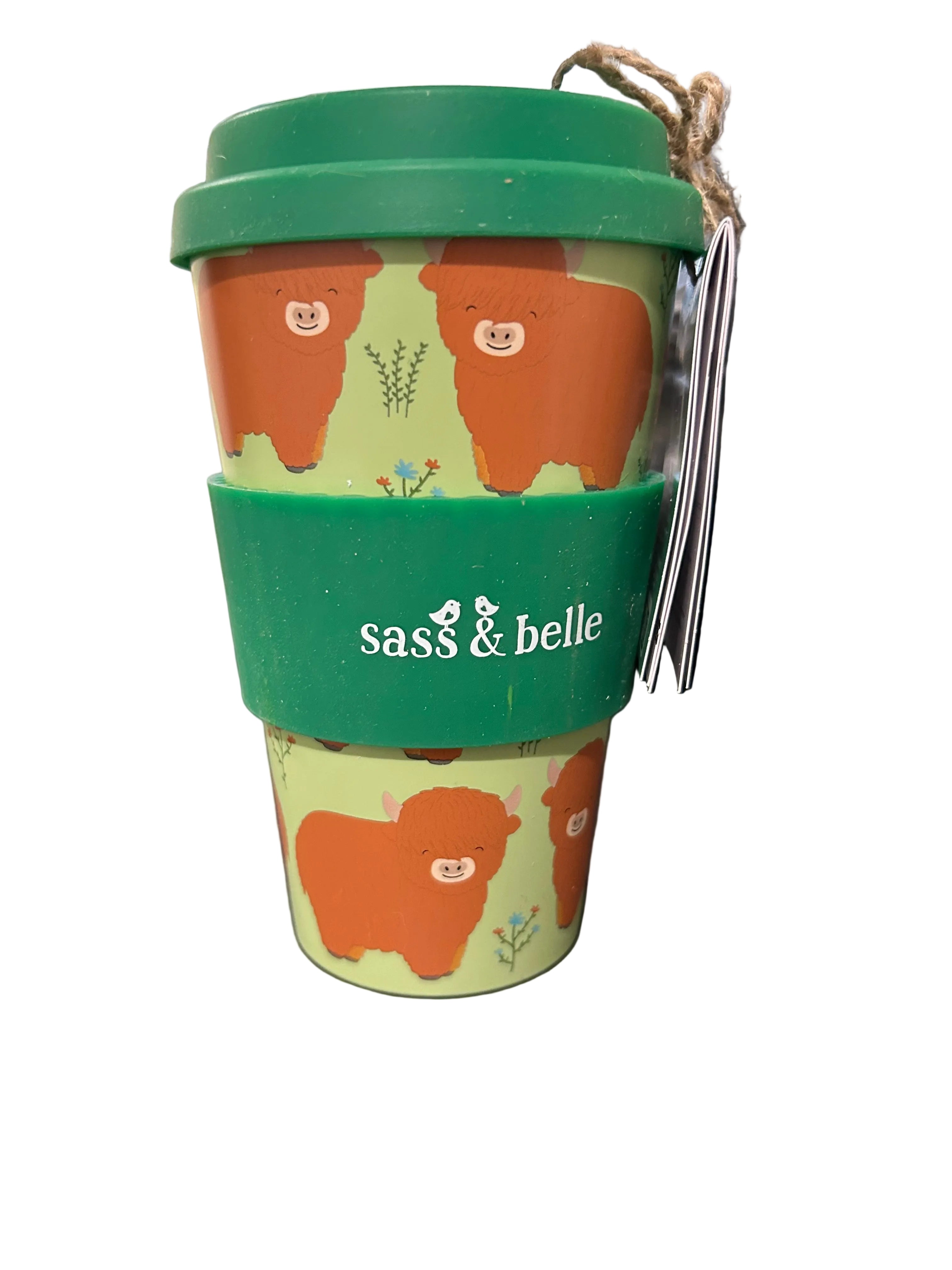 Sass & Belle Highland cow Travel Coffee   Cup