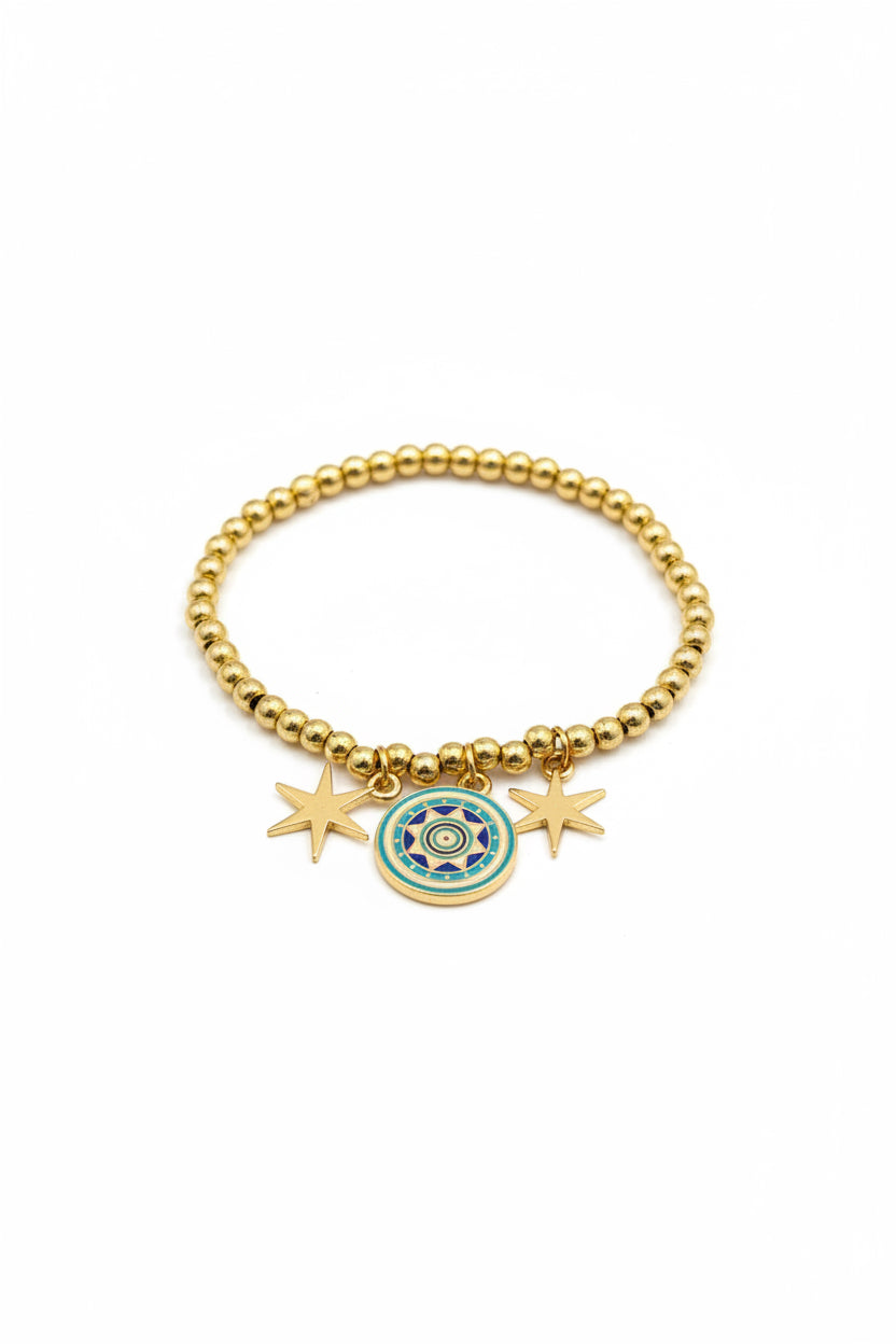 All seeing eye beaded charm bracelet