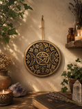 Lisa Parker inspired triple moon terracotta plaque 20cm diameter