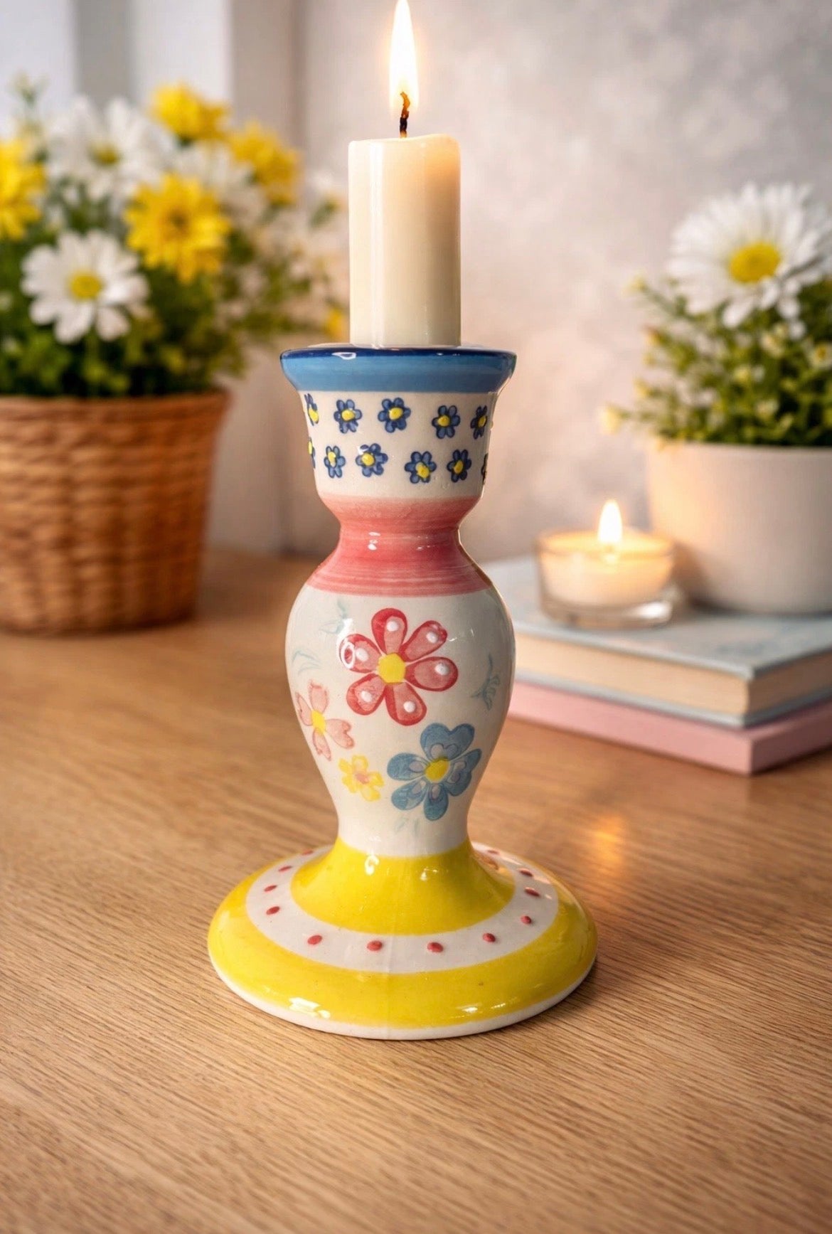 Sass & Belle Folk Floral Candlestick Holder