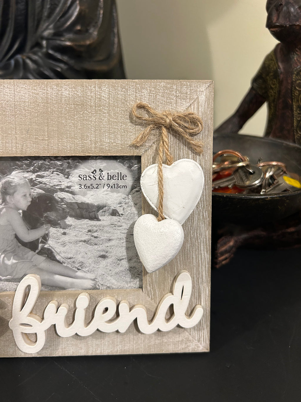 Sass & Belle Best Friends Heart Single Photo Frame Chic Gift