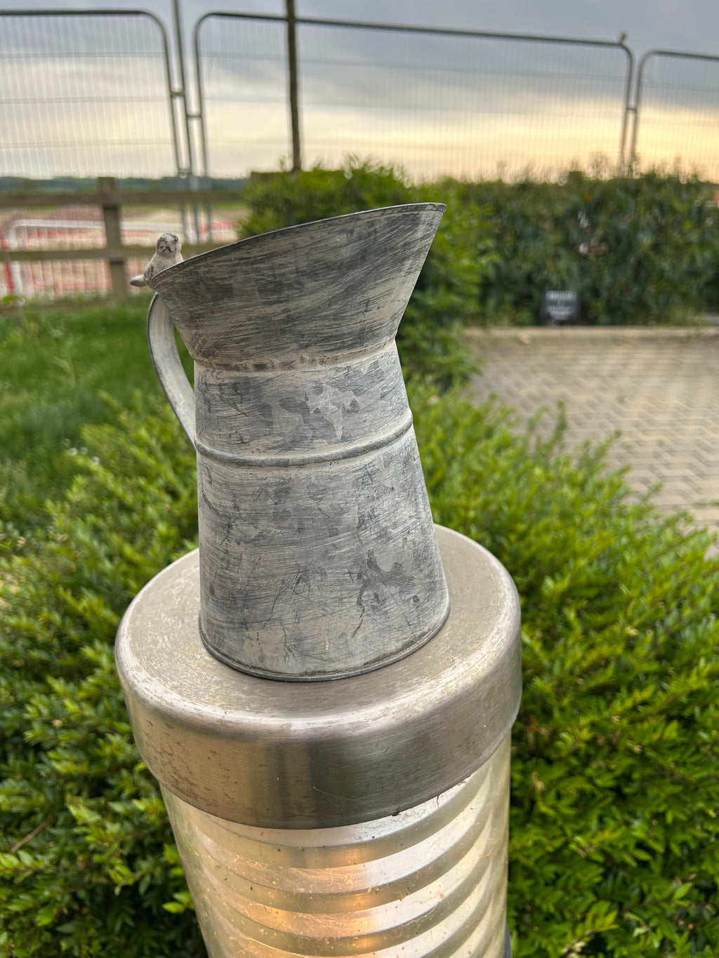 Metal Jug with Bird Handle