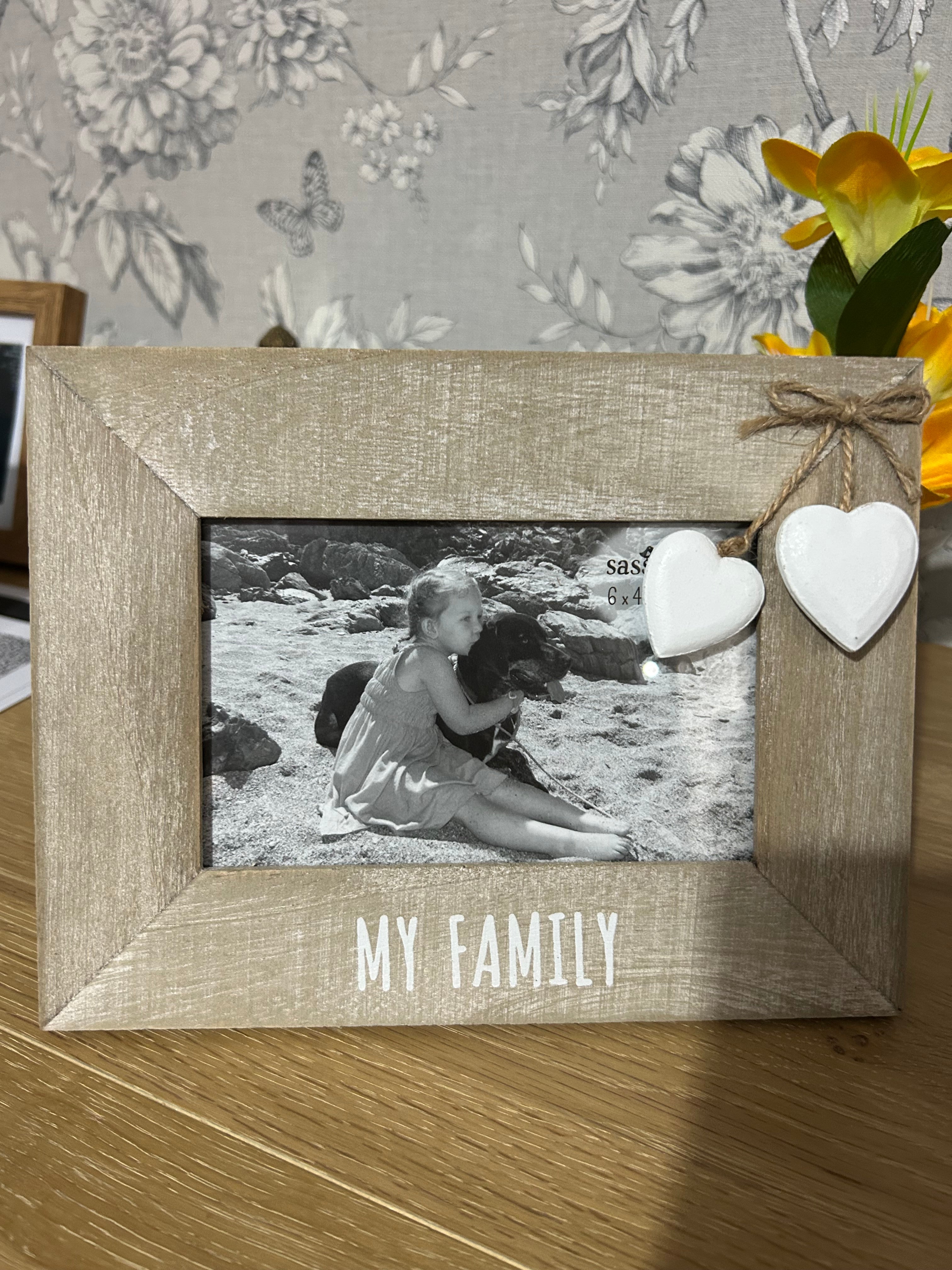 Sass & Belle Family Heart Photo Frame with Charms