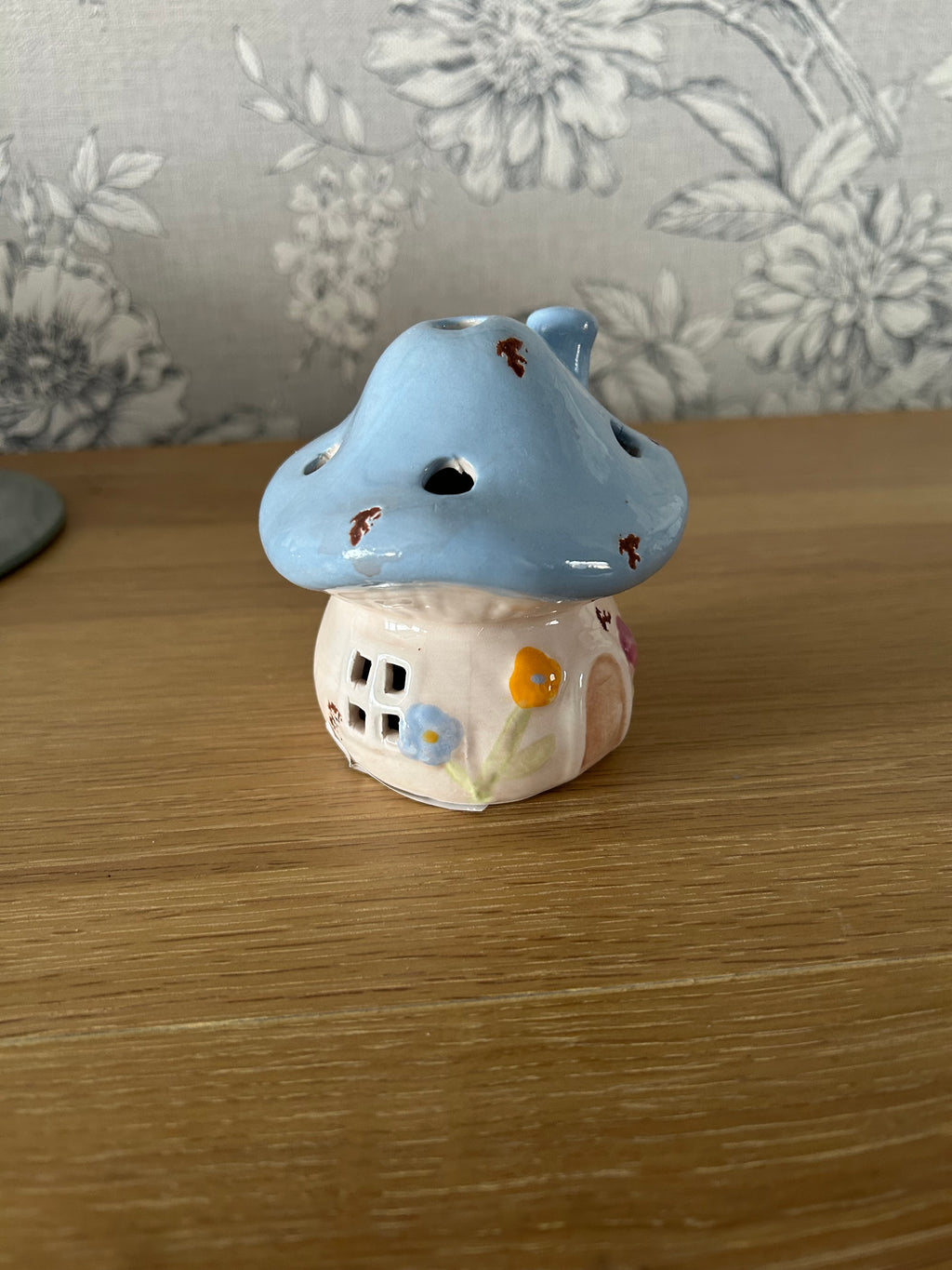 Blue Ceramic Mushroom House Large
