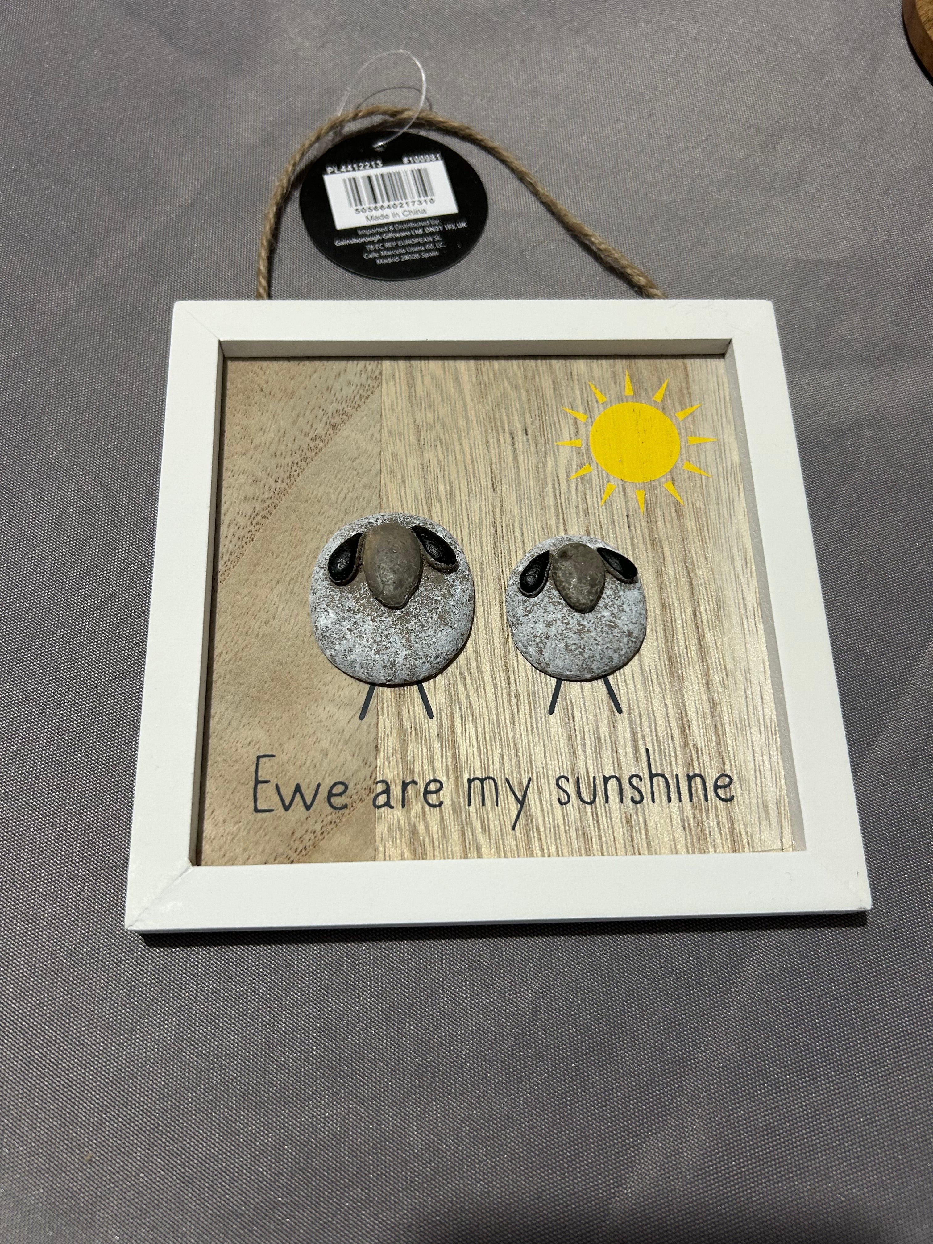 Portland Living Ewe Are My Sunshine Pebble Hanger 13cm