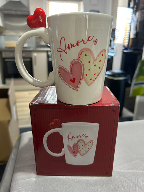 Cute “Amore” Heart Mug 💕 Aesthetic Coffee Cup | Romantic Gift Idea