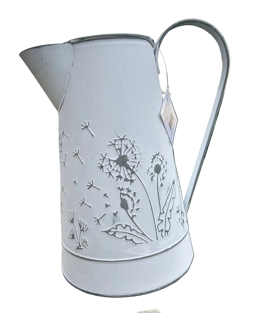 White metal Dandelion seeds design decorative jug