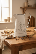 White metal Dandelion seeds design decorative jug