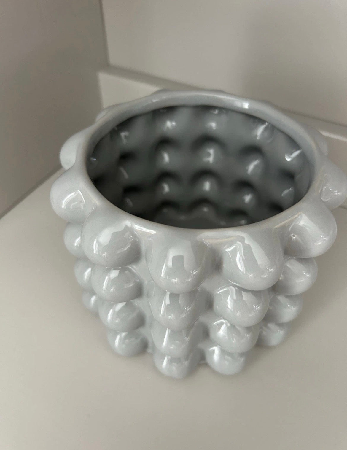 Sass & Belle Grey Bobble Planter Ceramic