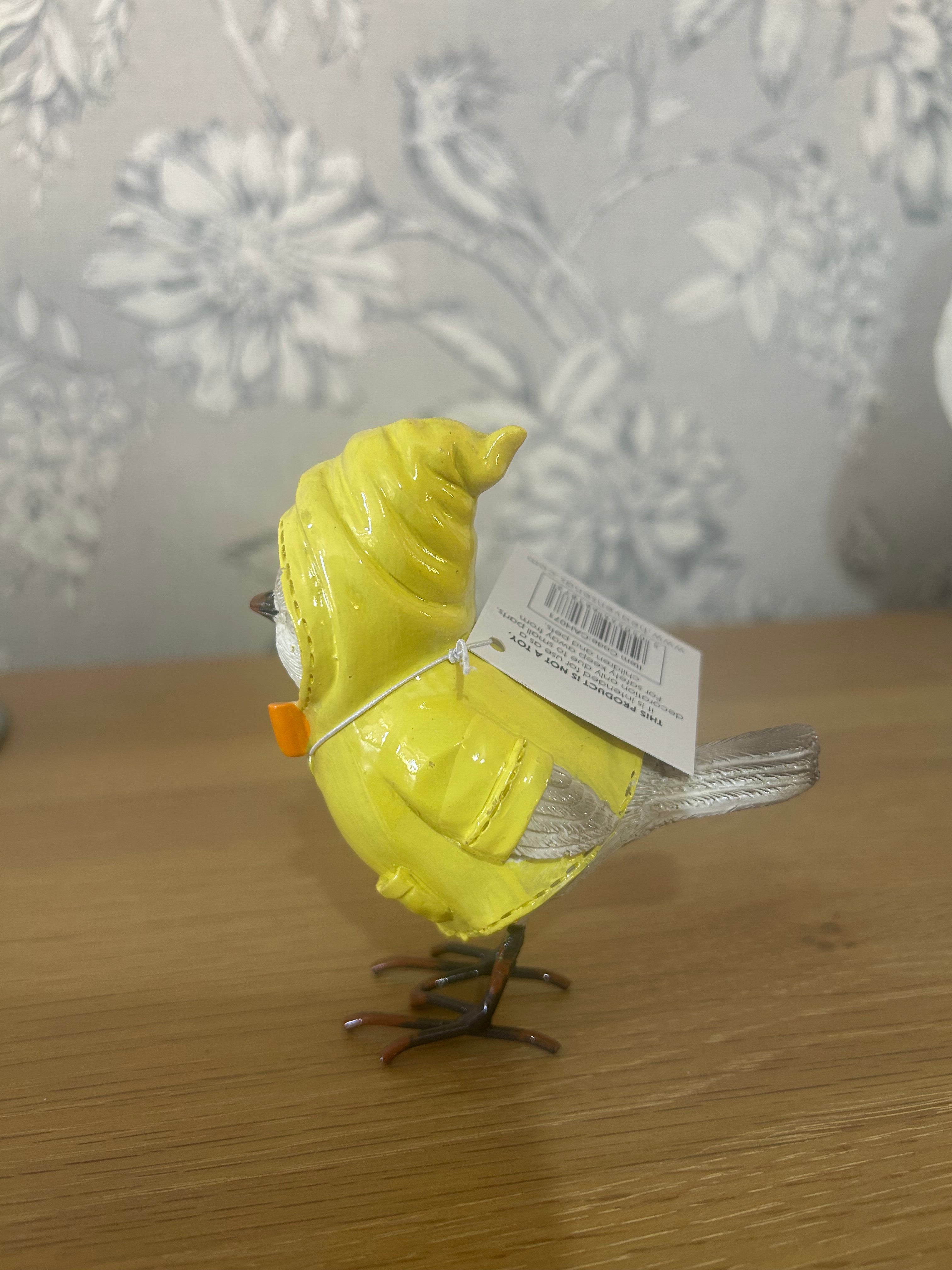 Resin Birds in Coats - yellow