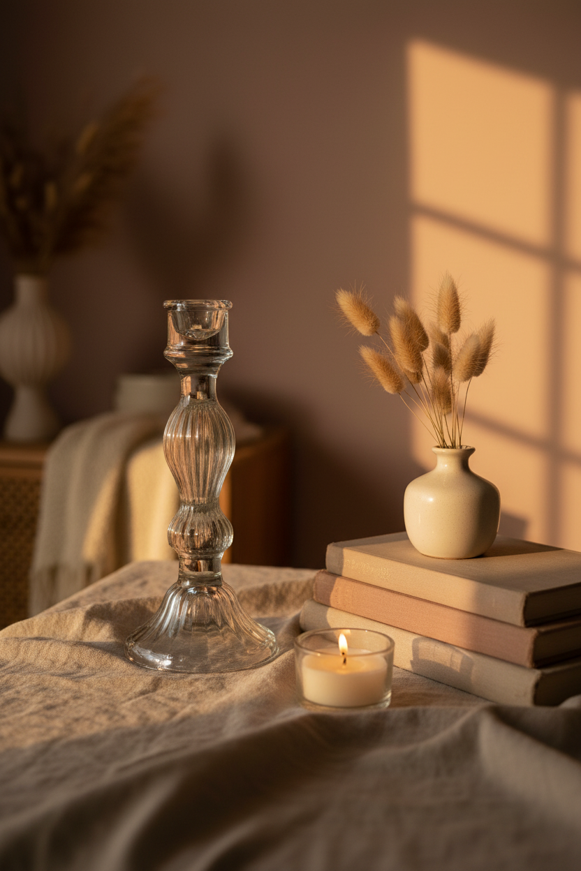 Sass & Belle Clear Vintage Candle Holder