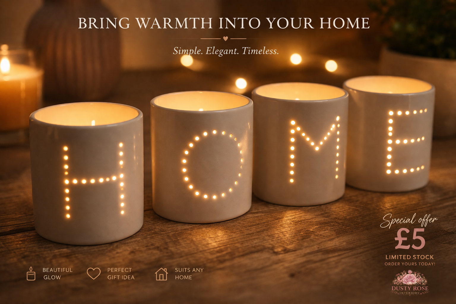 Portland Living Set of 4 Home Tea Light Holders