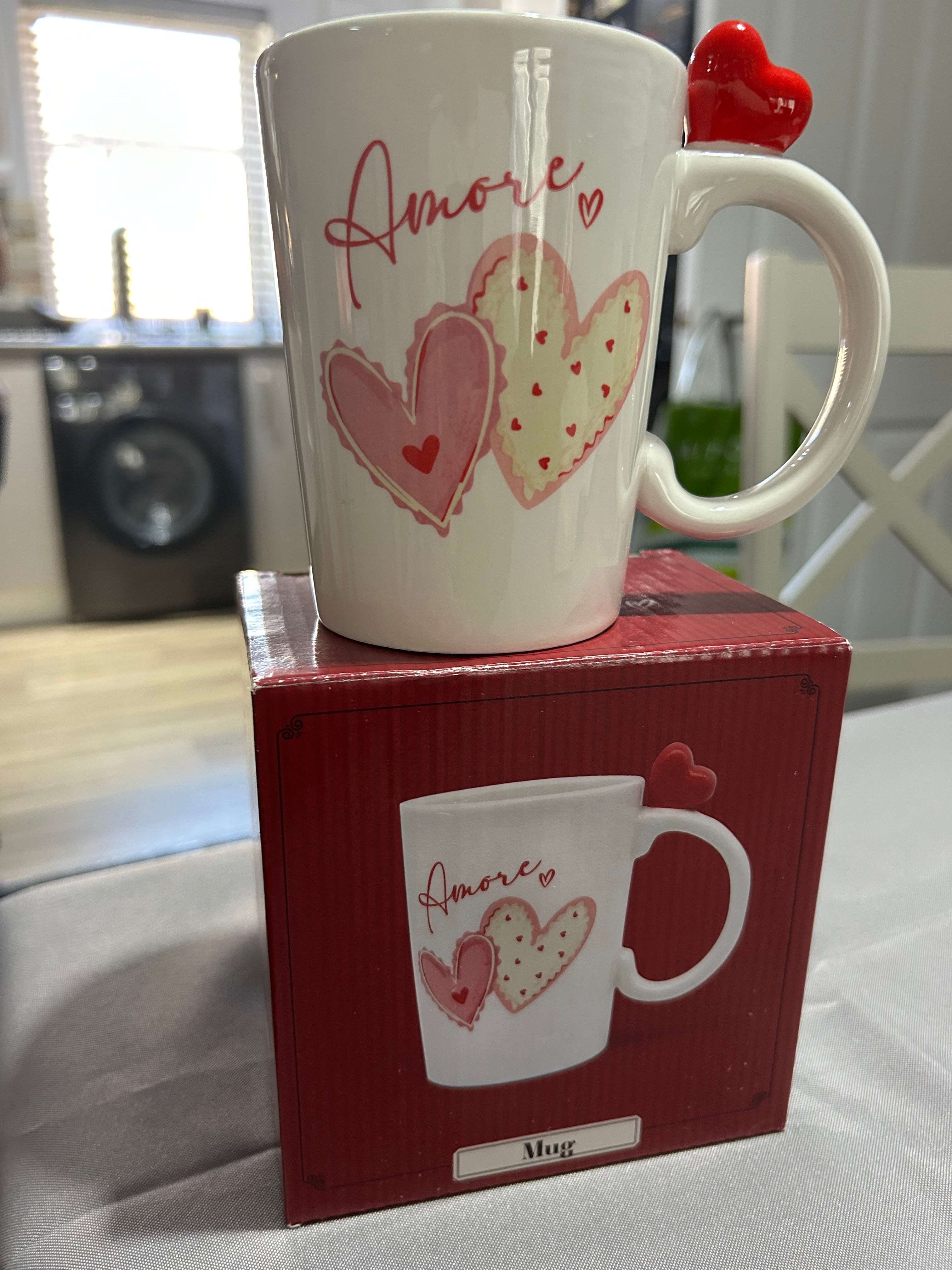 Cute “Amore” Heart Mug 💕 Aesthetic Coffee Cup | Romantic Gift Idea