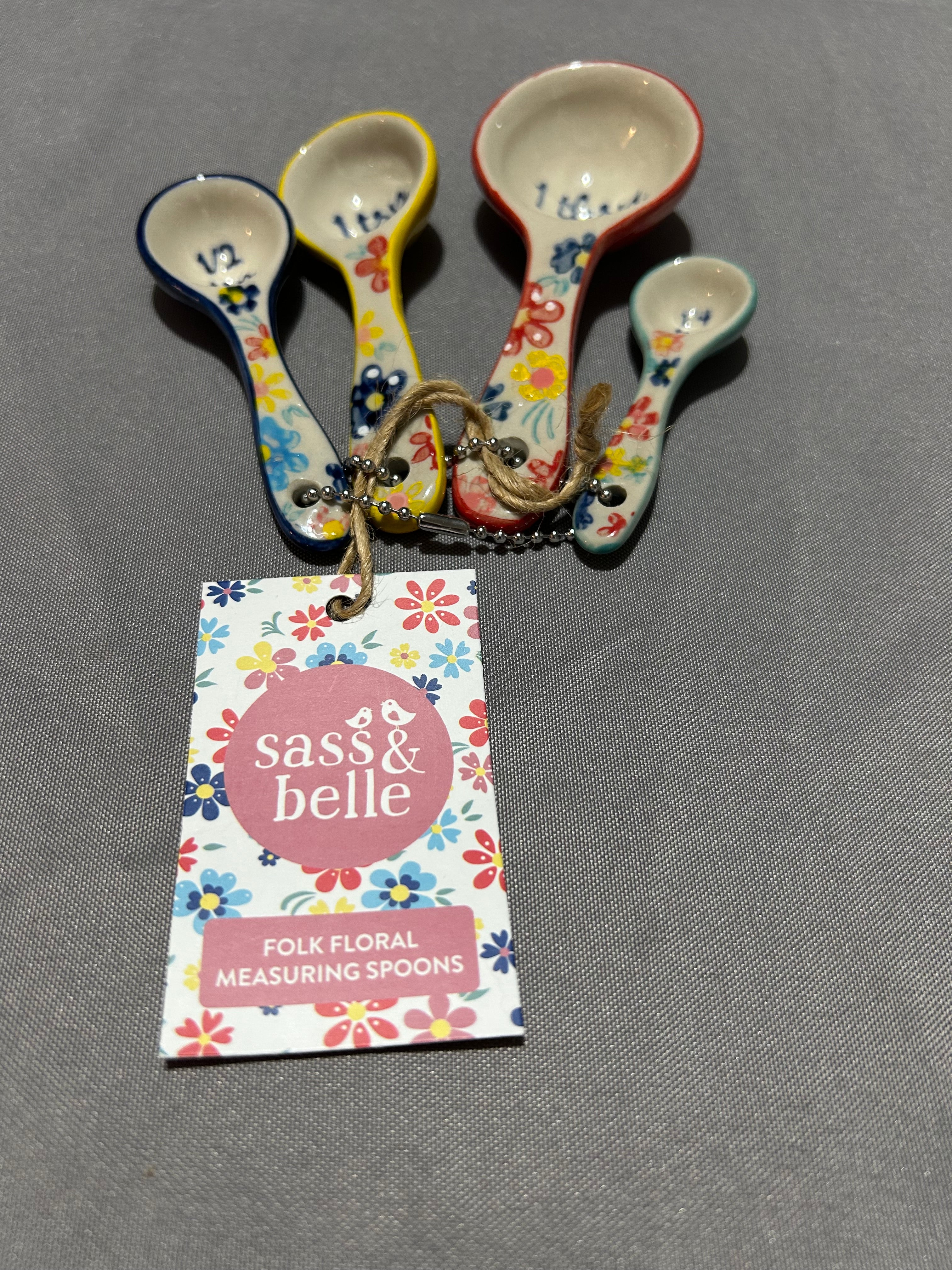 Sass & Belle Folk Floral Measuring Spoons Set of 4