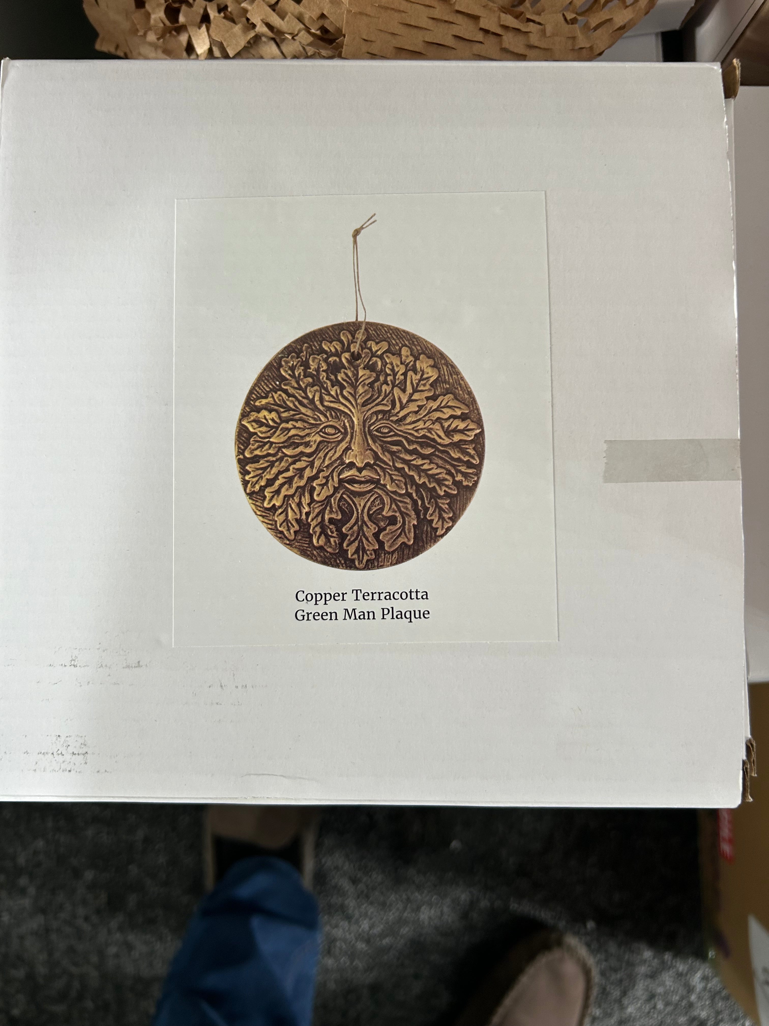 Copper Terracotta Green Man Plaque