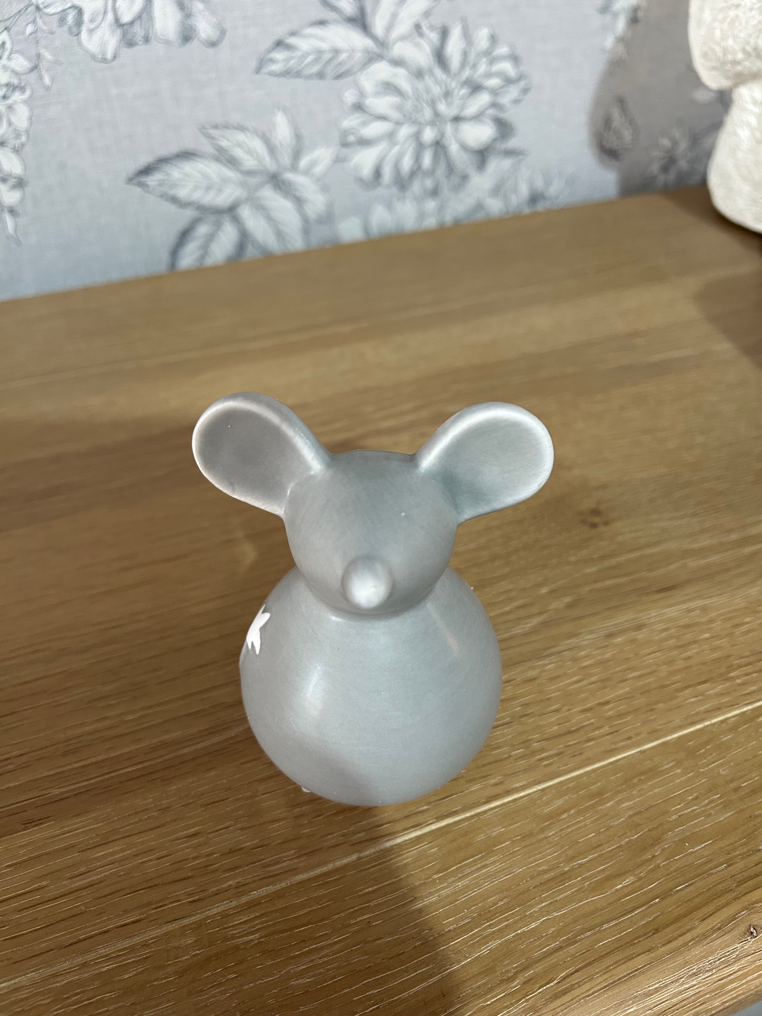 Medium Ceramic Standing Mouse Grey