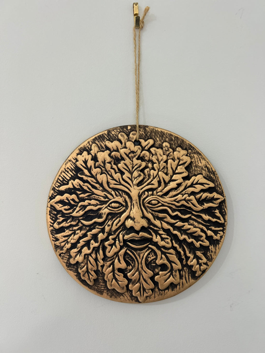 Copper Terracotta Green Man Plaque