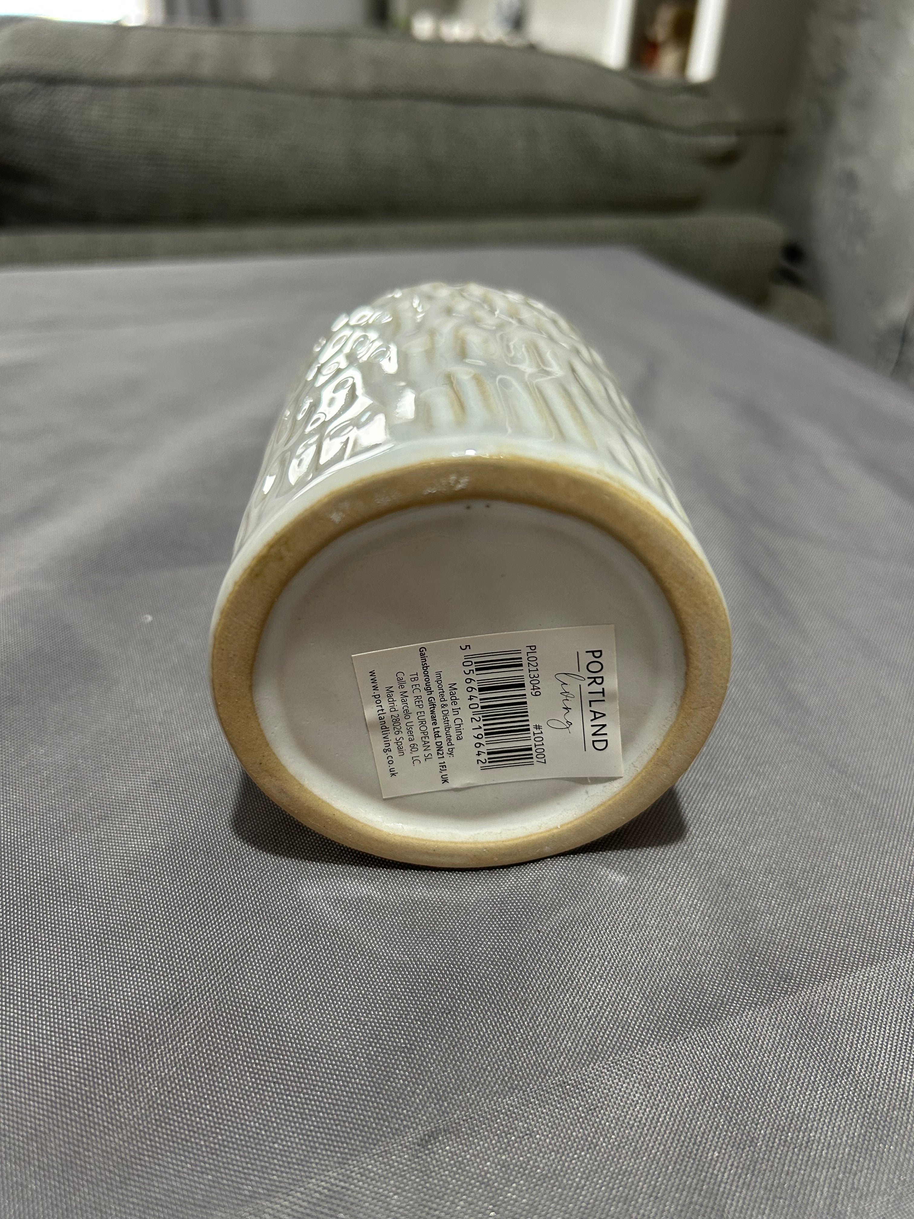 Portland Glazed Ceramic Flower Vase 11cm