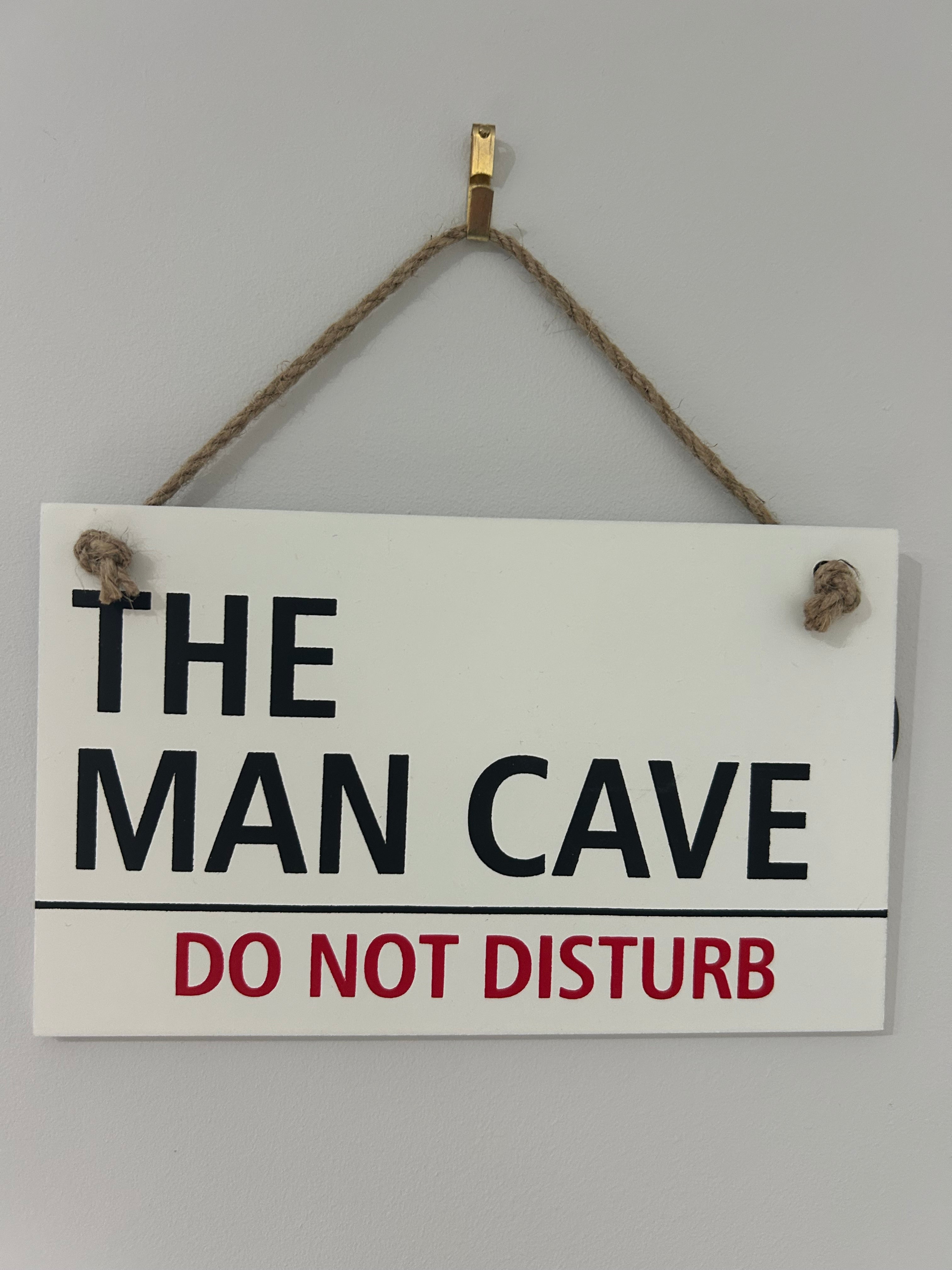 Funny "Man Cave" Wooden Door Sign