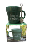 I'm Sexy and I Mow It Novelty Mug And Shovel Tea Spoon.