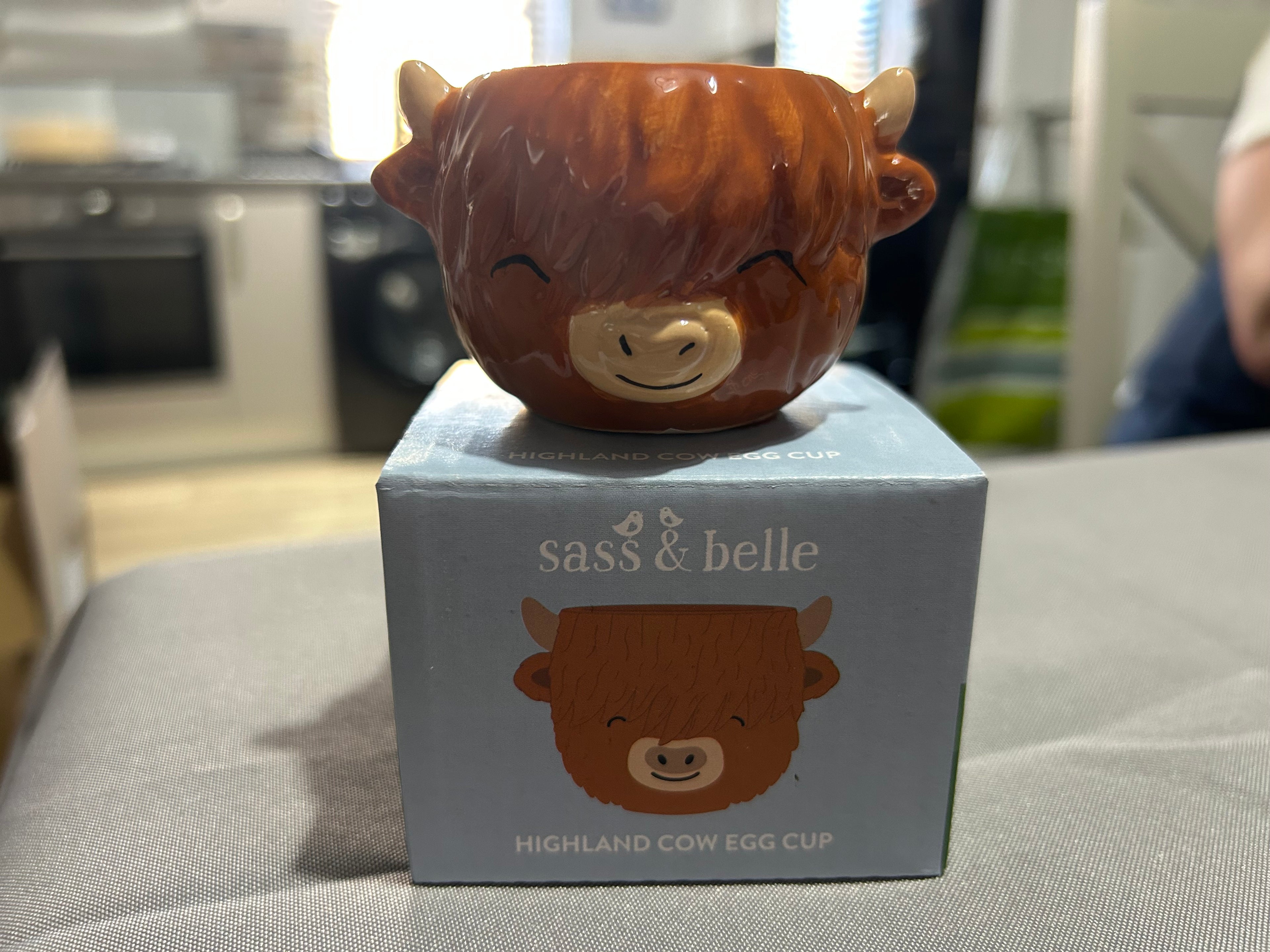Sass & Belle Highland Cow Ceramic Egg Cup
