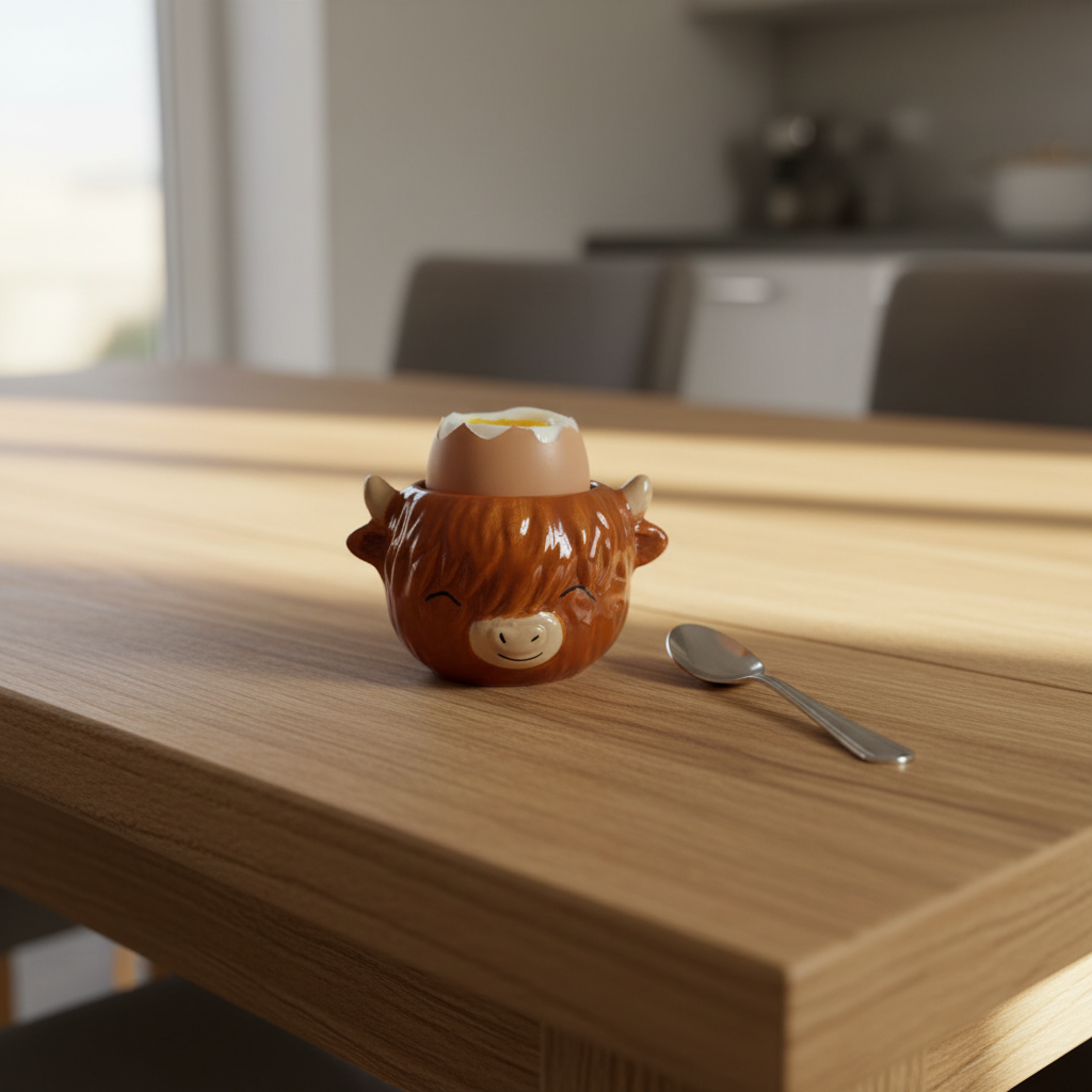 Sass & Belle Highland Cow Ceramic Egg Cup