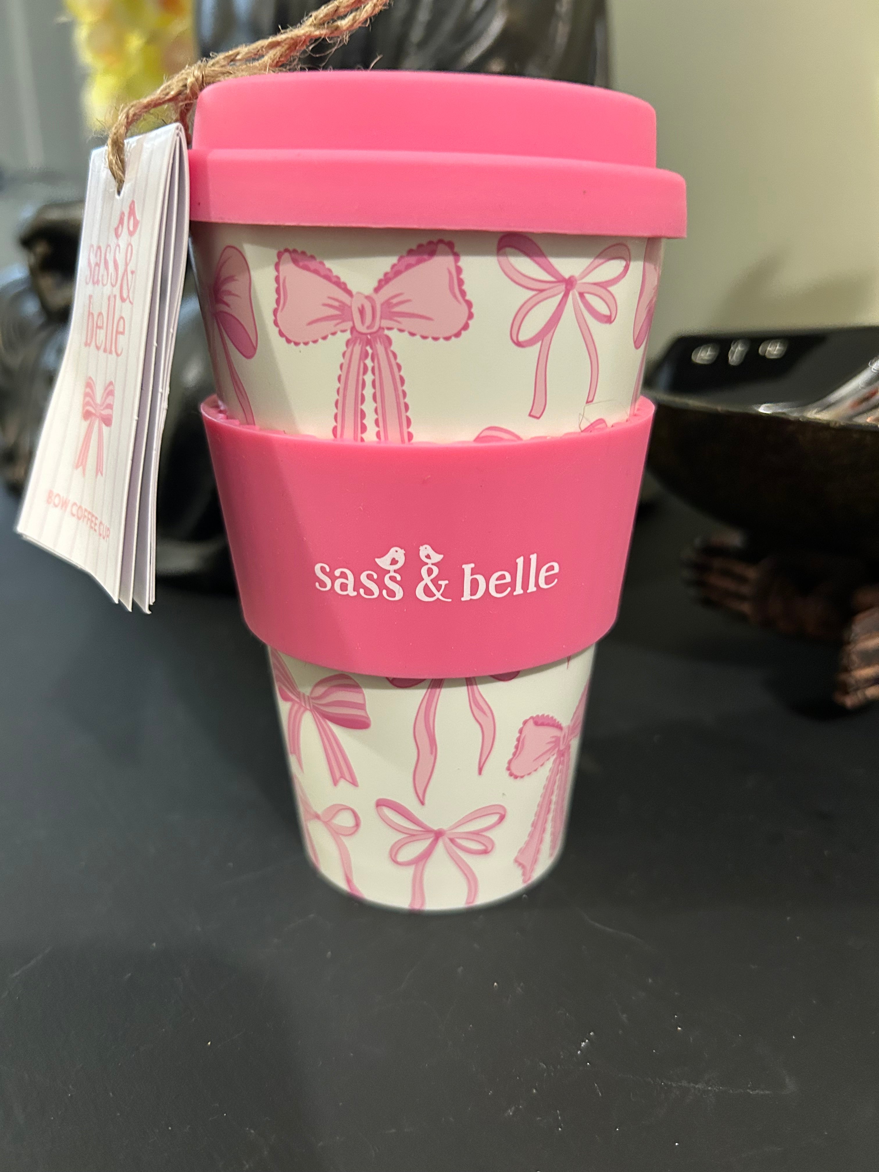 Sass & Belle Bow Design Travel Cup