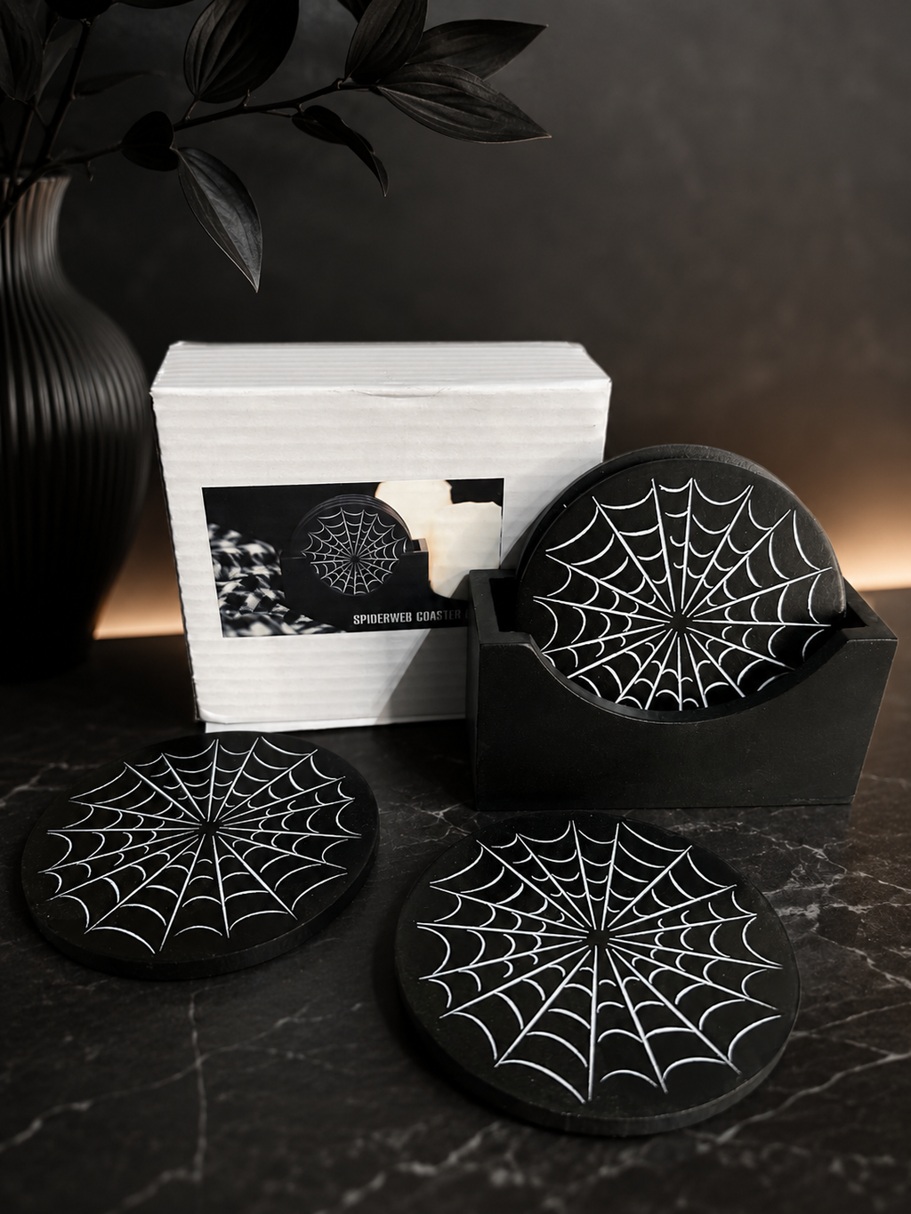 Spider Web Coaster Set