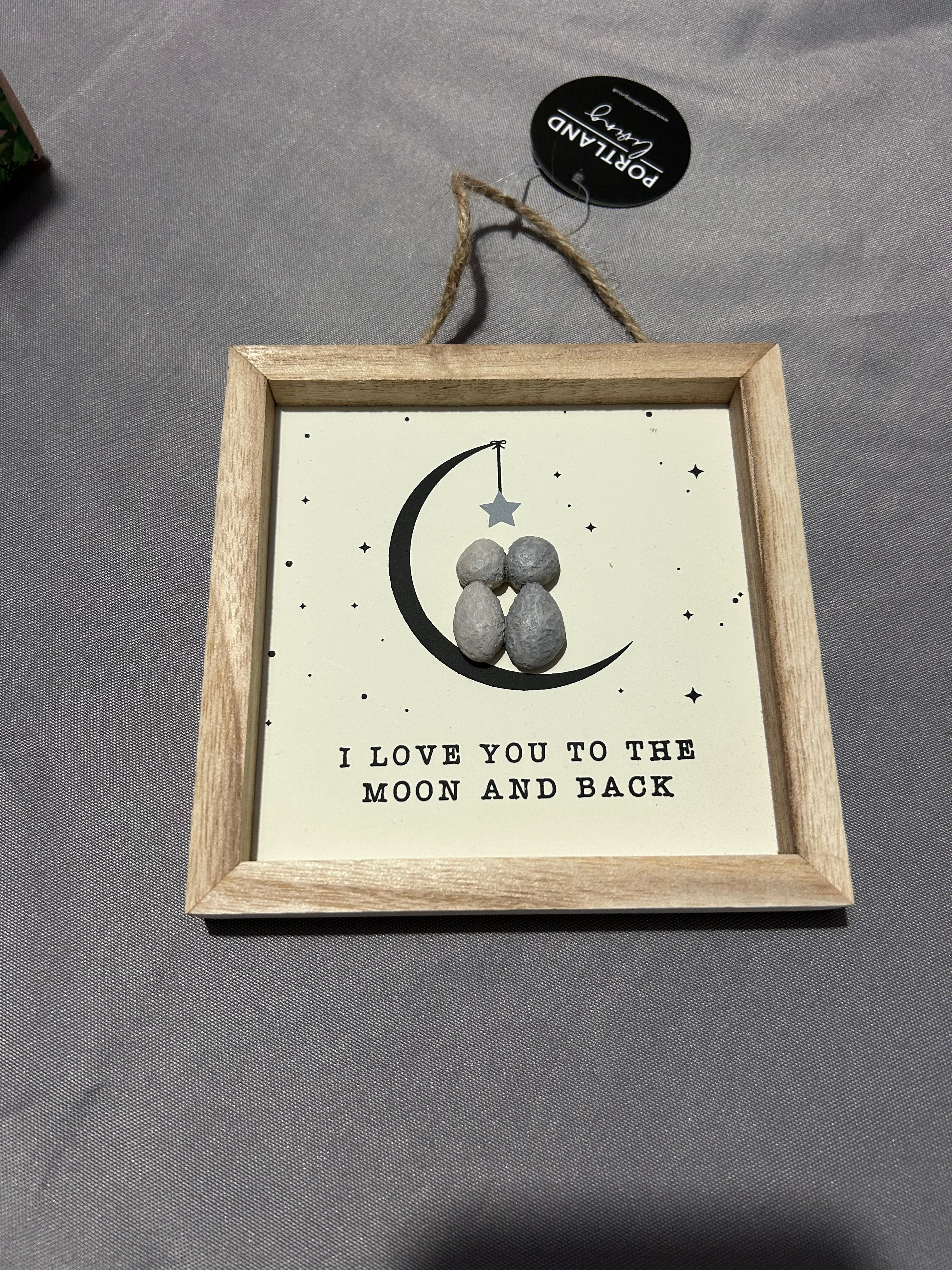 Portland Living I Love You To The Moon And Back Pebble Frame 13cm
