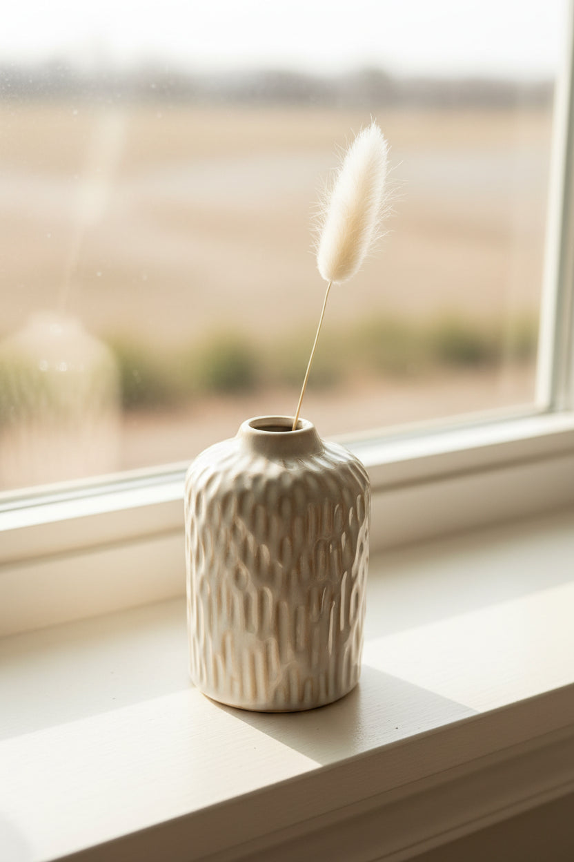 Portland Glazed Ceramic Flower Vase 11cm