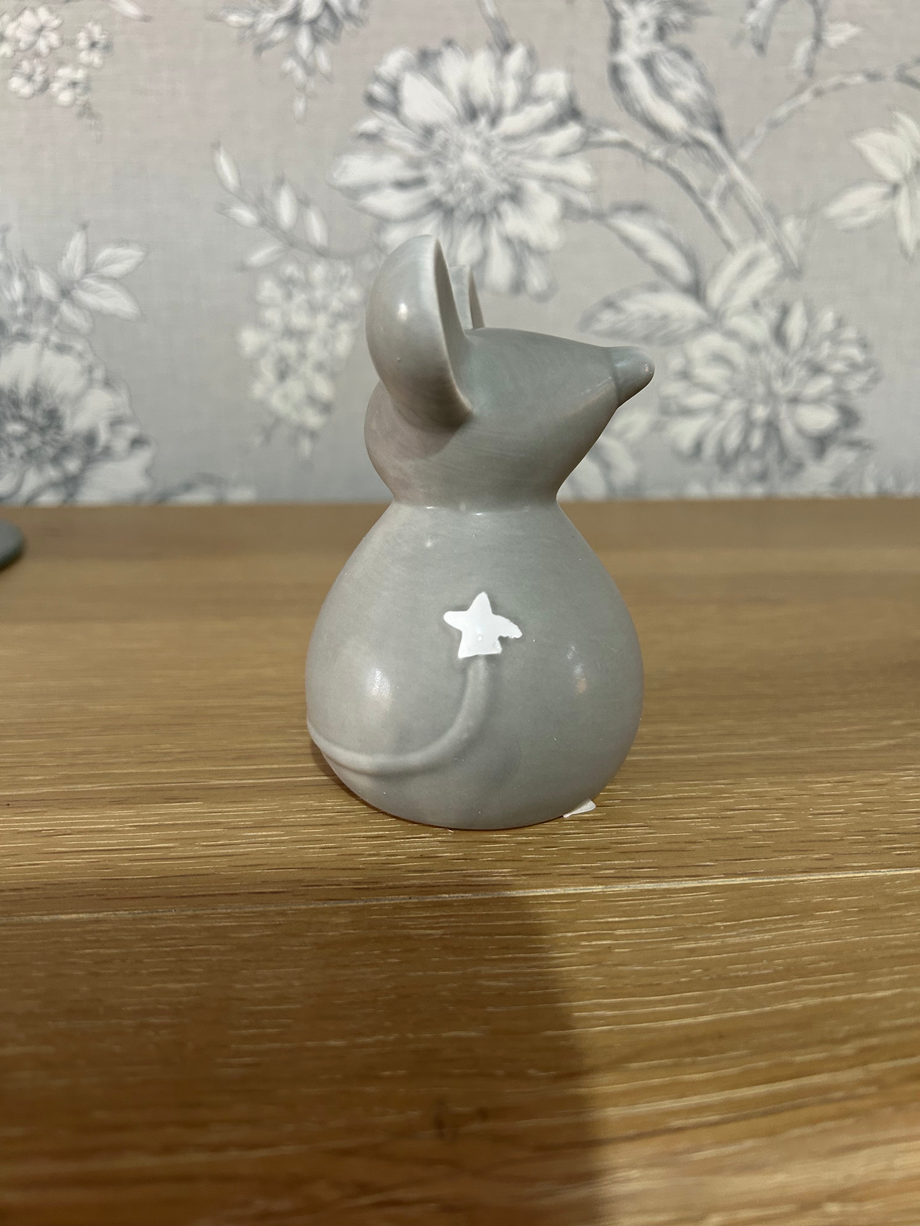 Medium Ceramic Standing Mouse Grey